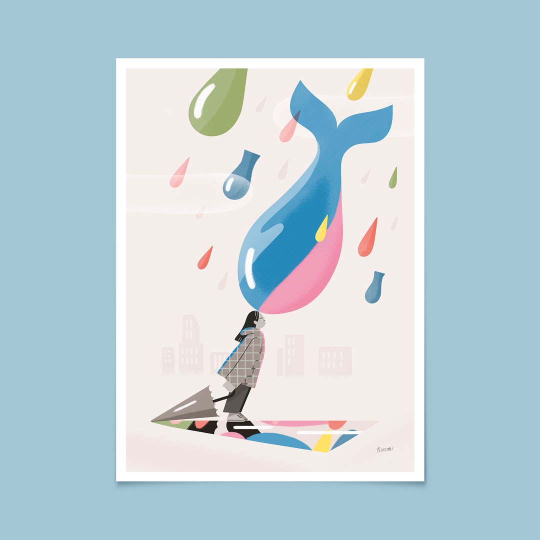 Illustration of A touch of Colours print by Hikimi available for purchase.