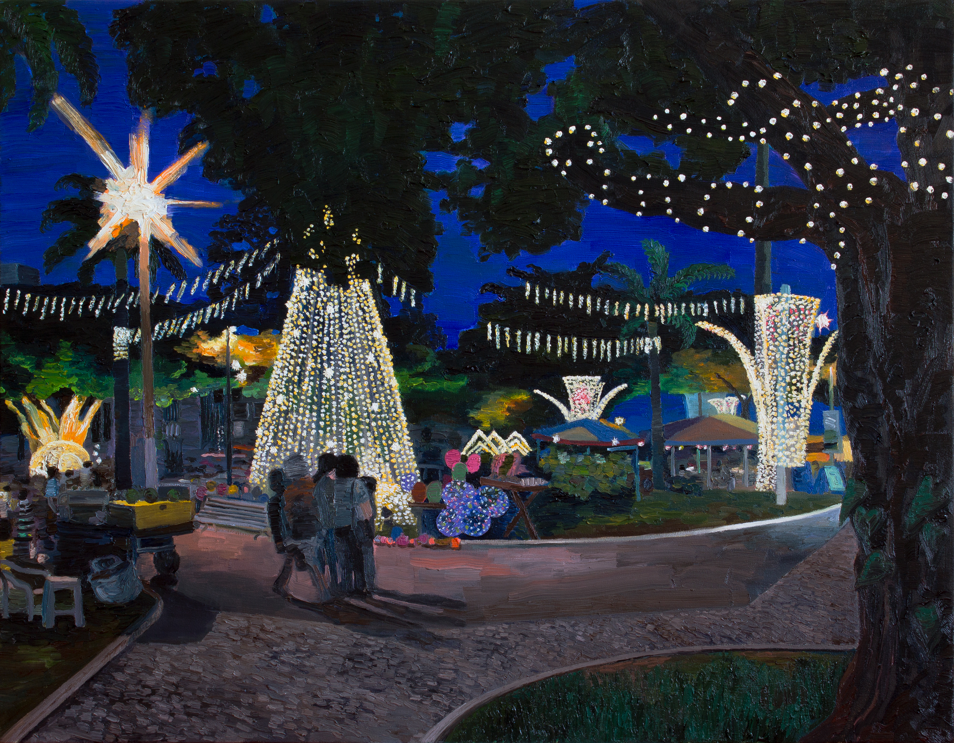 Paisagem com luzes de natal, 2023óleo sobre tela70 x 90 cm
