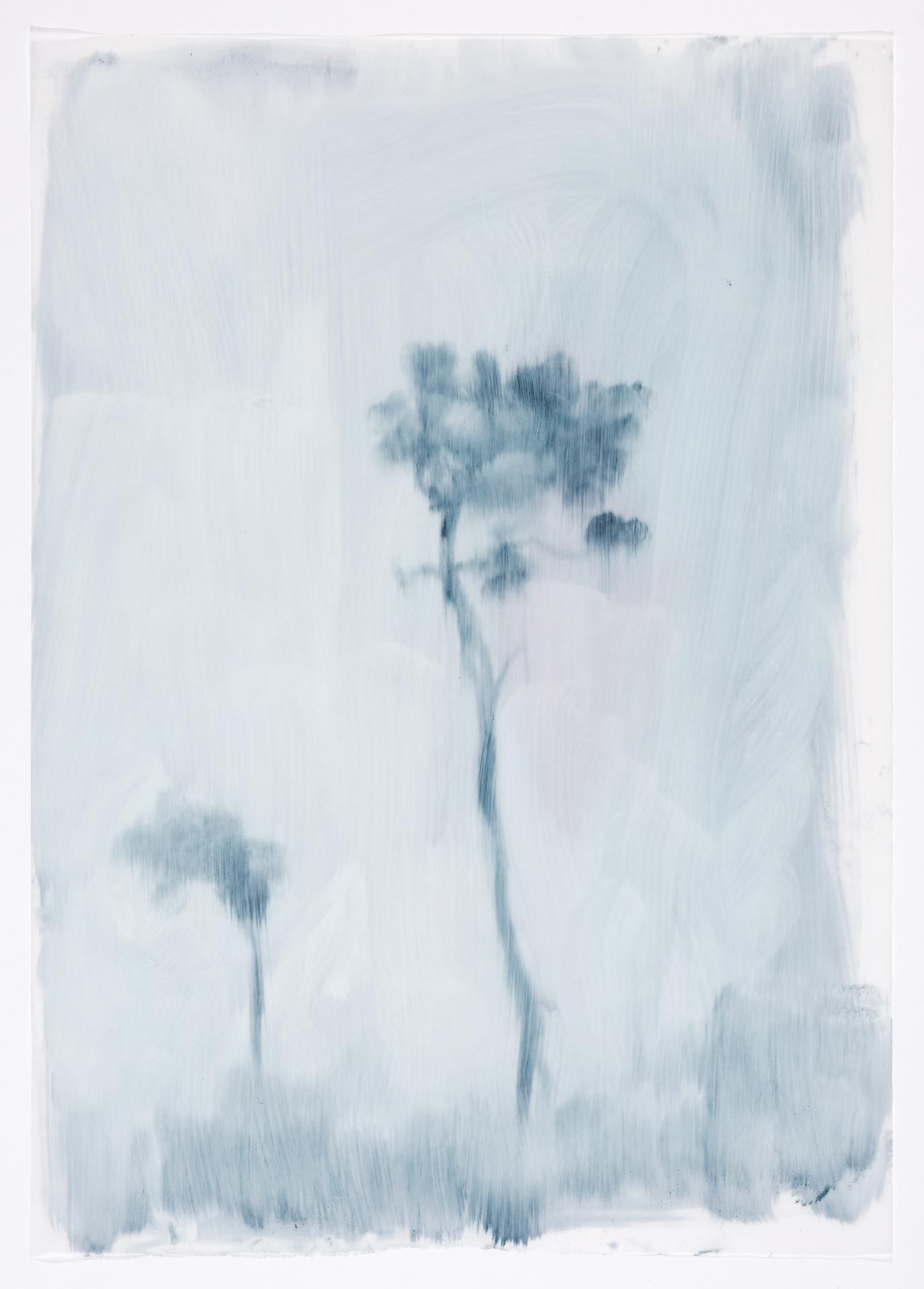 Fall II, 2015. Oil on tracing paper, 30 x 42 cm
