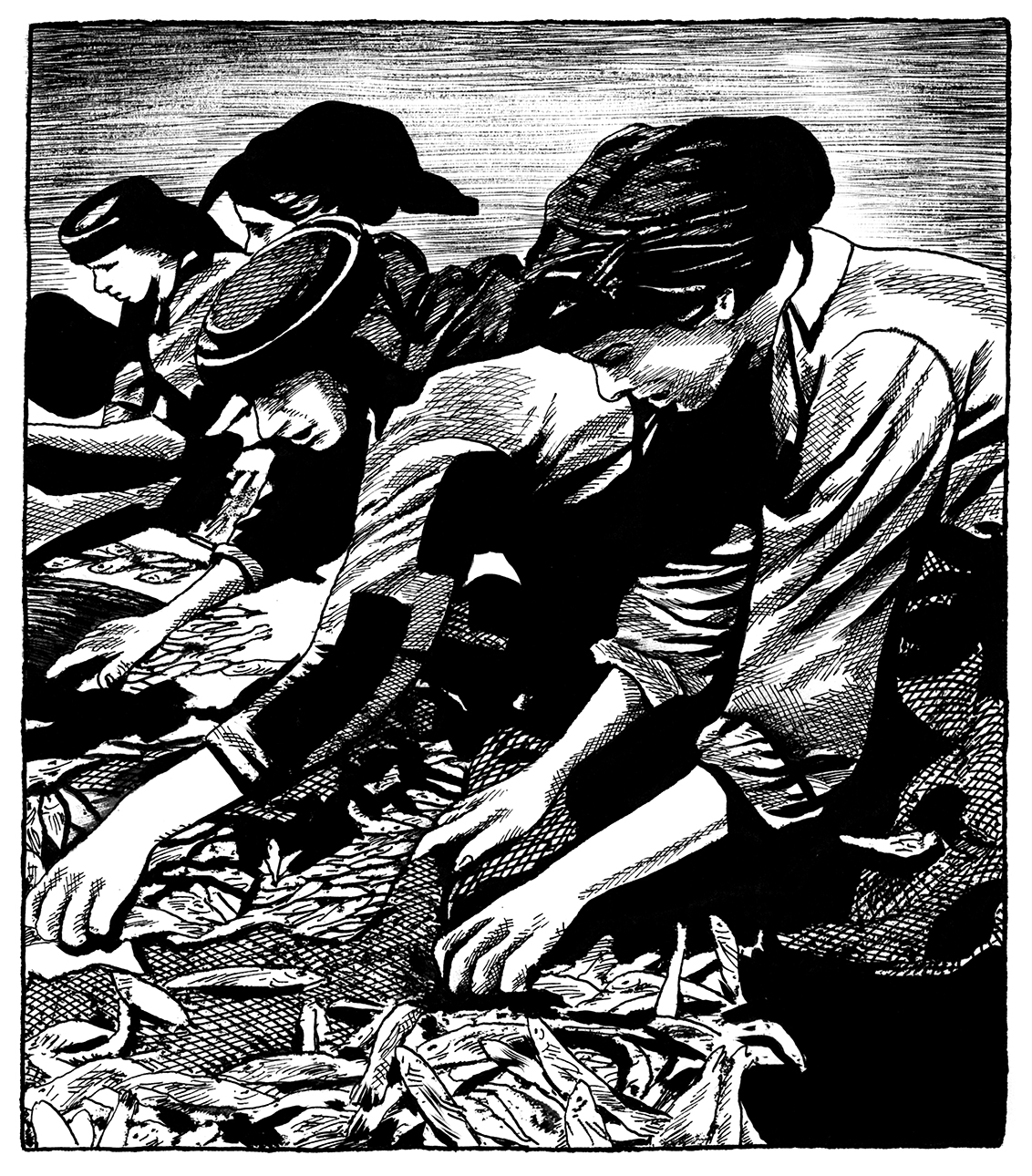 Frédéric Pajak Pêche 004 Encre sur papier 29,7 x 21 cm Courtesy de l'artiste