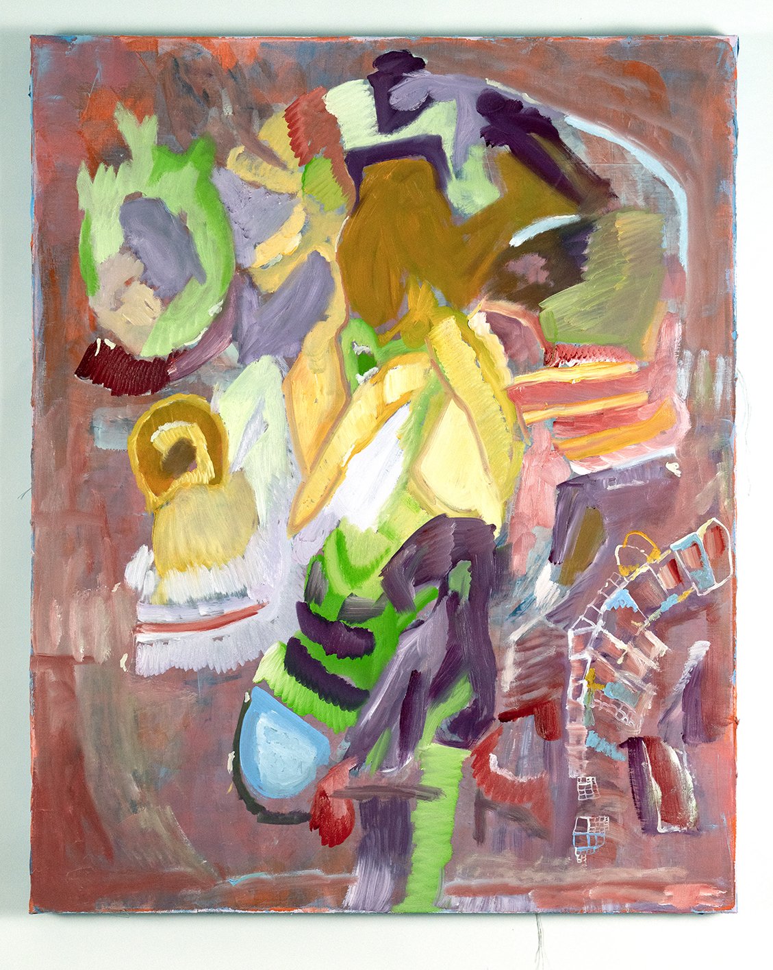 Lipstick Pig, oil and acrylic on linen, 32 x 40 inches, 2025