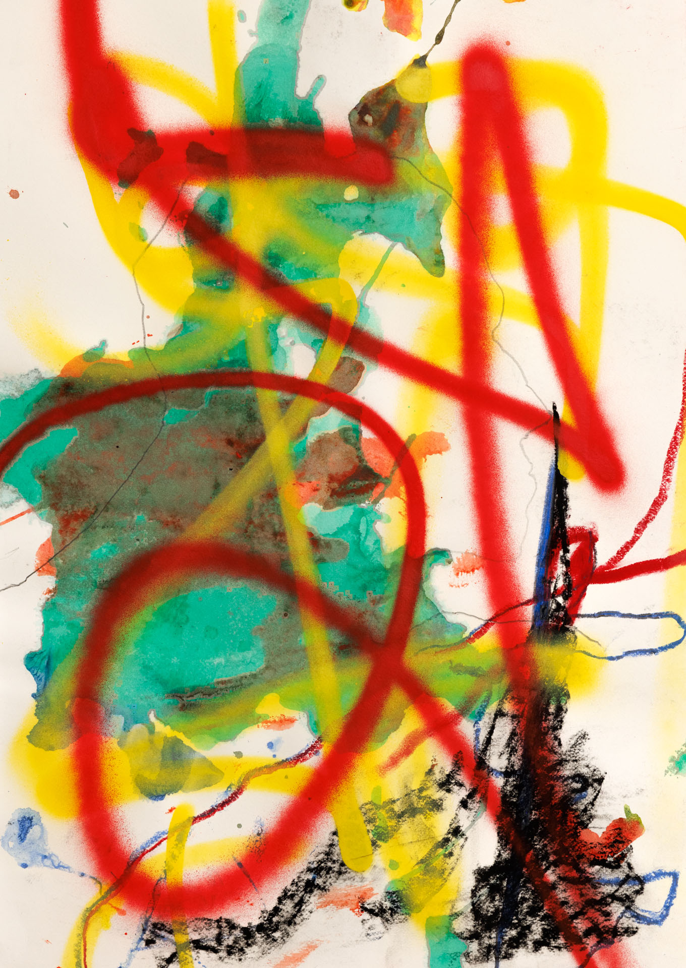 o. T.Acryl, Kohle auf PapierDIN A2