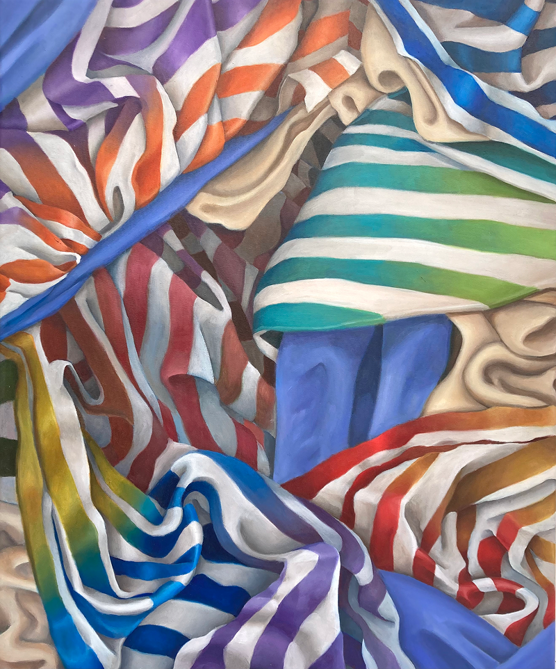 Stripes, oil on canvas, 2025, 34x48cm