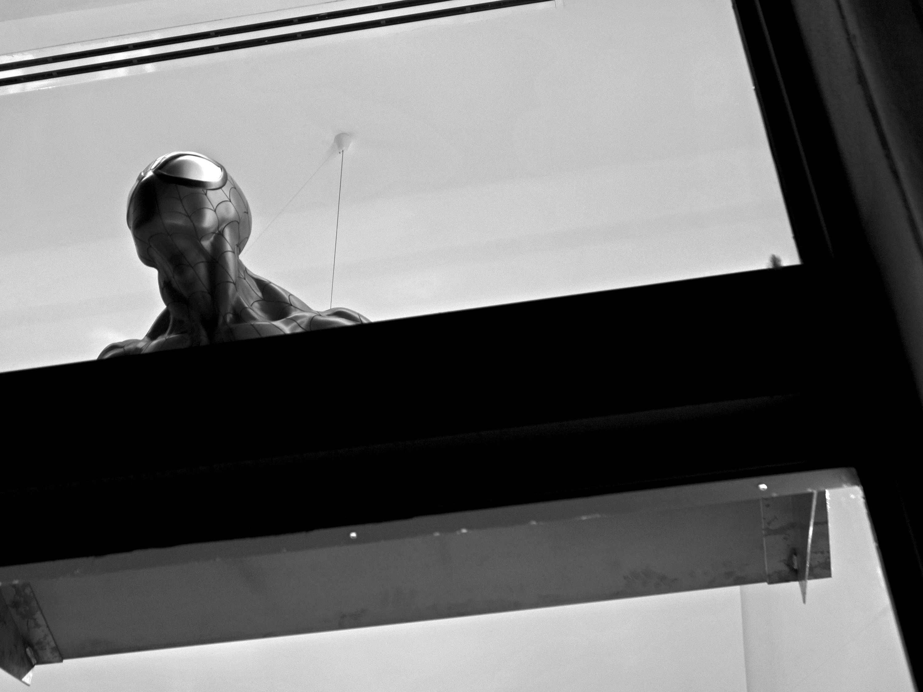 Spiderman on a beamBarcelona, Spain, 2024photography, bw, single