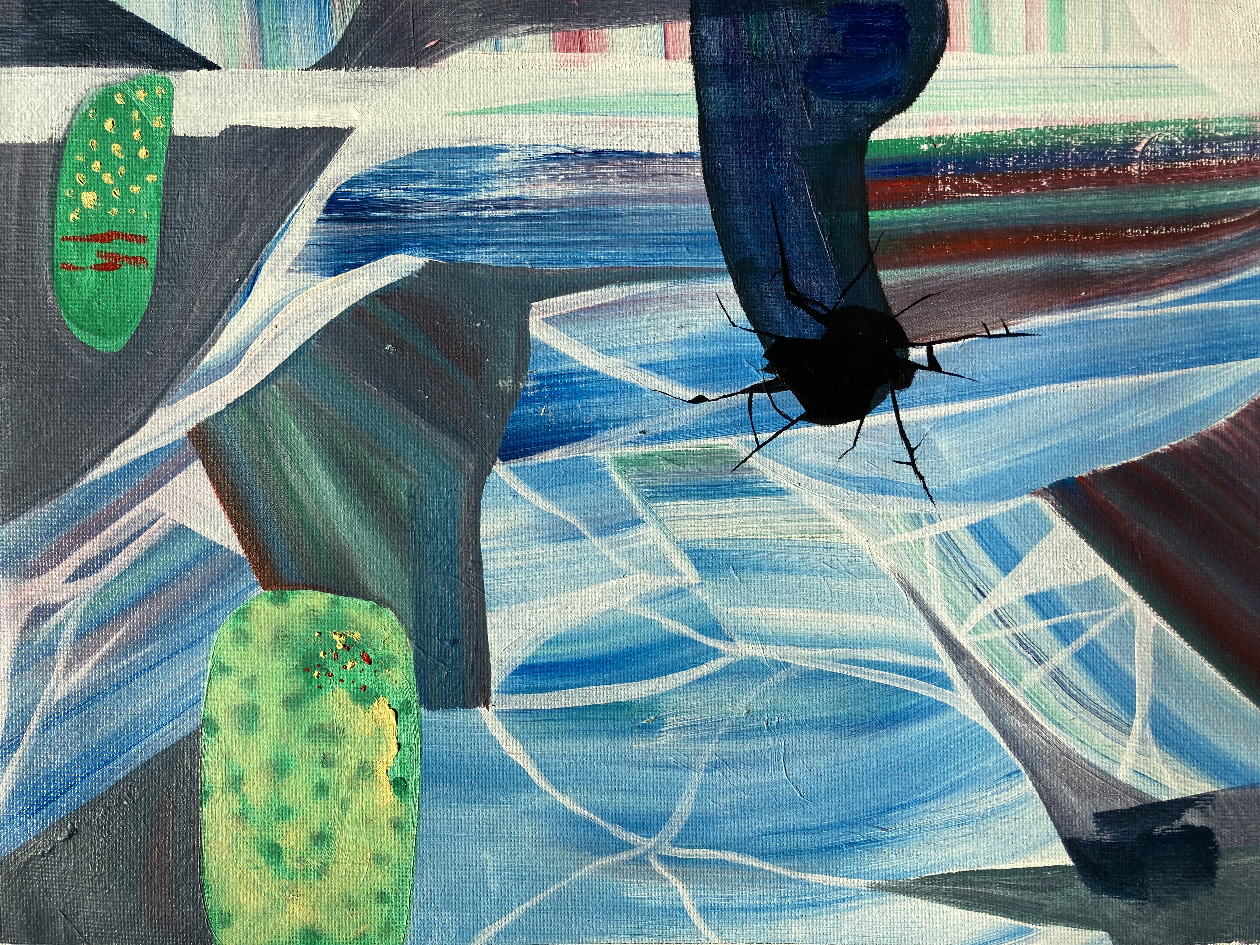 不是英雄 不读三国 (not a hero, not reading the three kingdoms), 2021 / Oil on canvas 12x9in