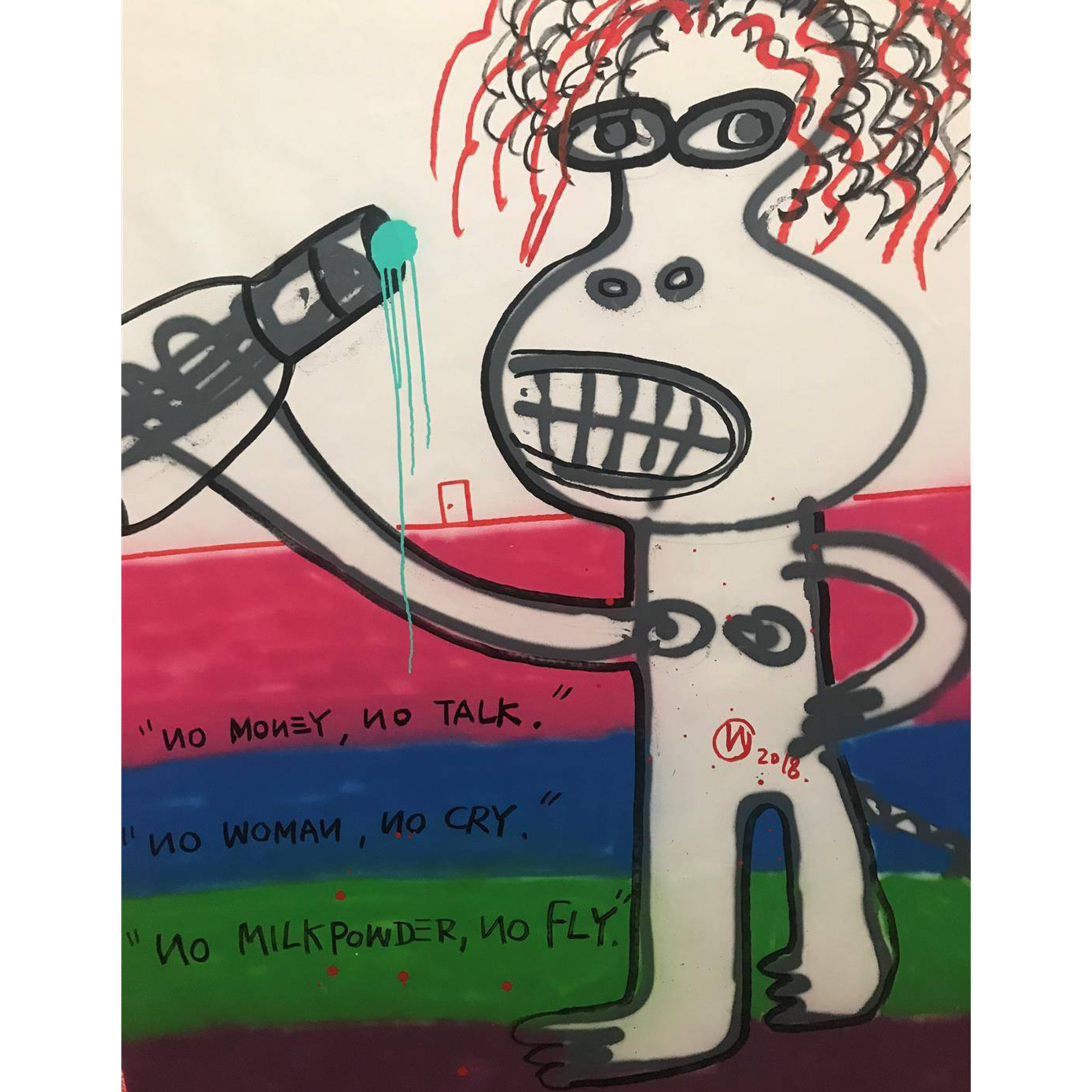 No Milk Powder No Fly2018Water-based spray paint175×140cm