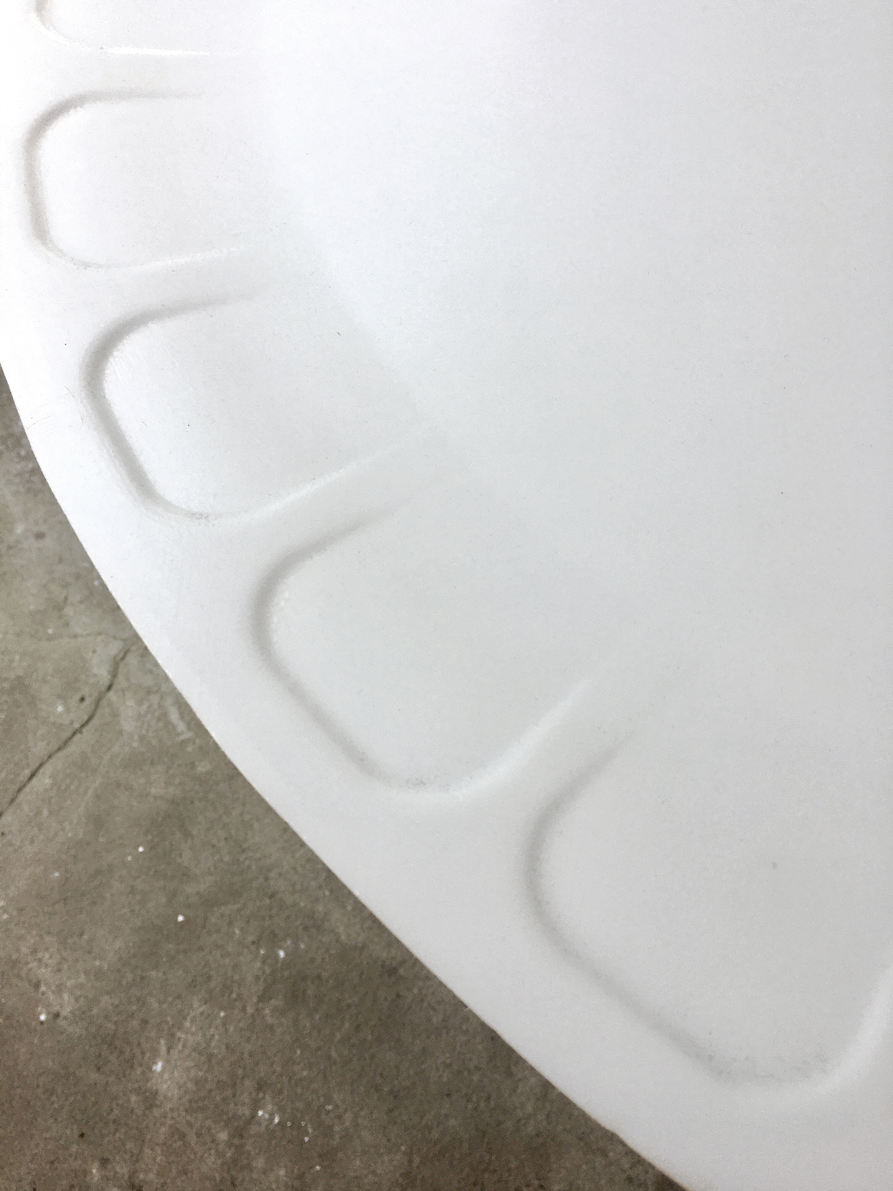 Wounded Table, 2020, antique Maddox table and high-density polyethylene, detail