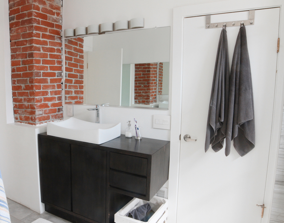 Black Stained Doug Fir Bathroom Vanity 1 Treeline Made In Los