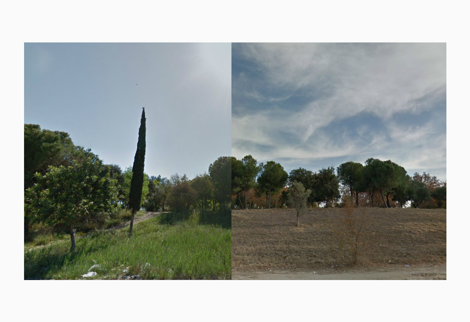 Foto serie camino y tiempo estaciones año periferia