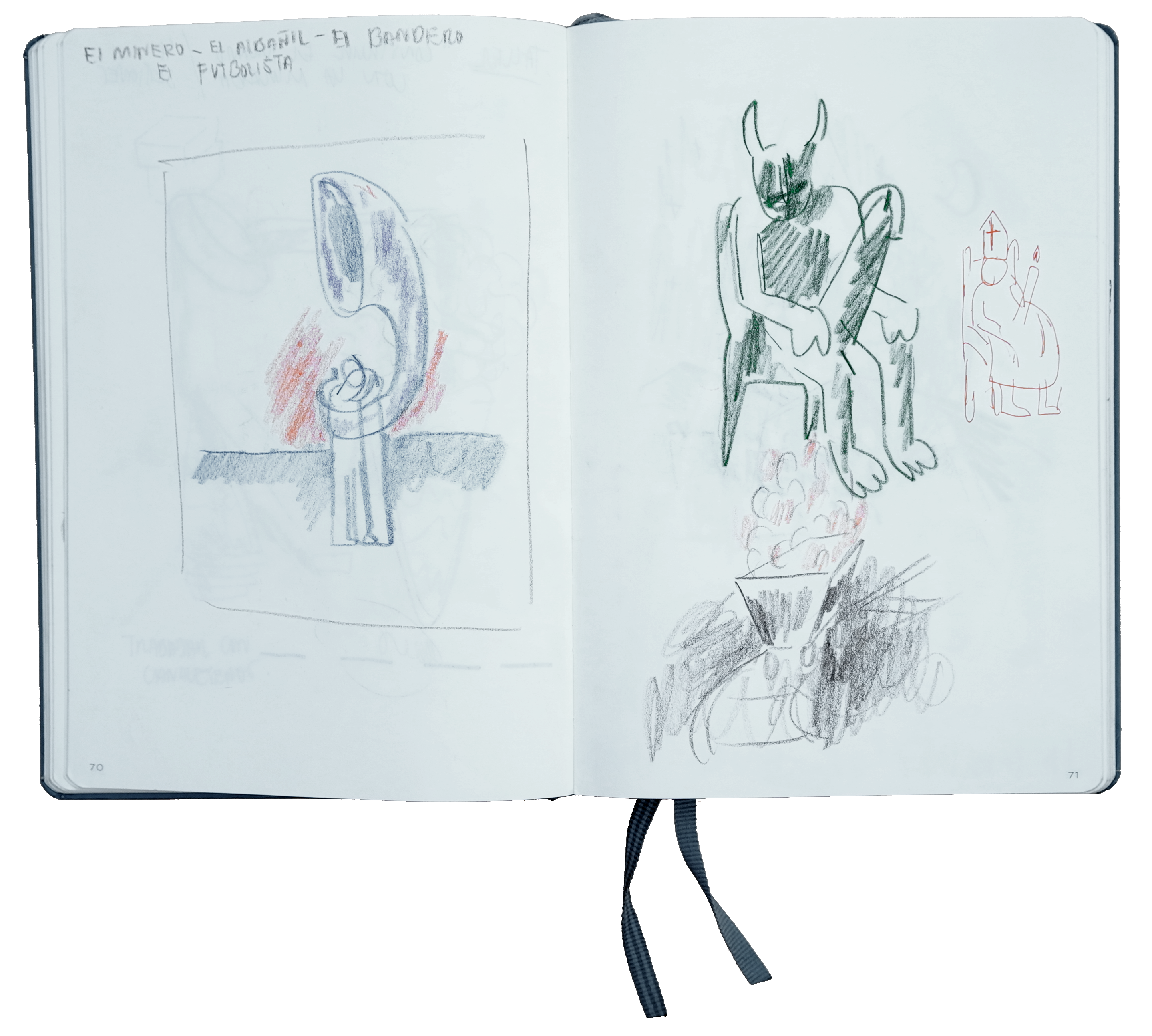 Sketches on paper, 2022-2023. Variable dimensions