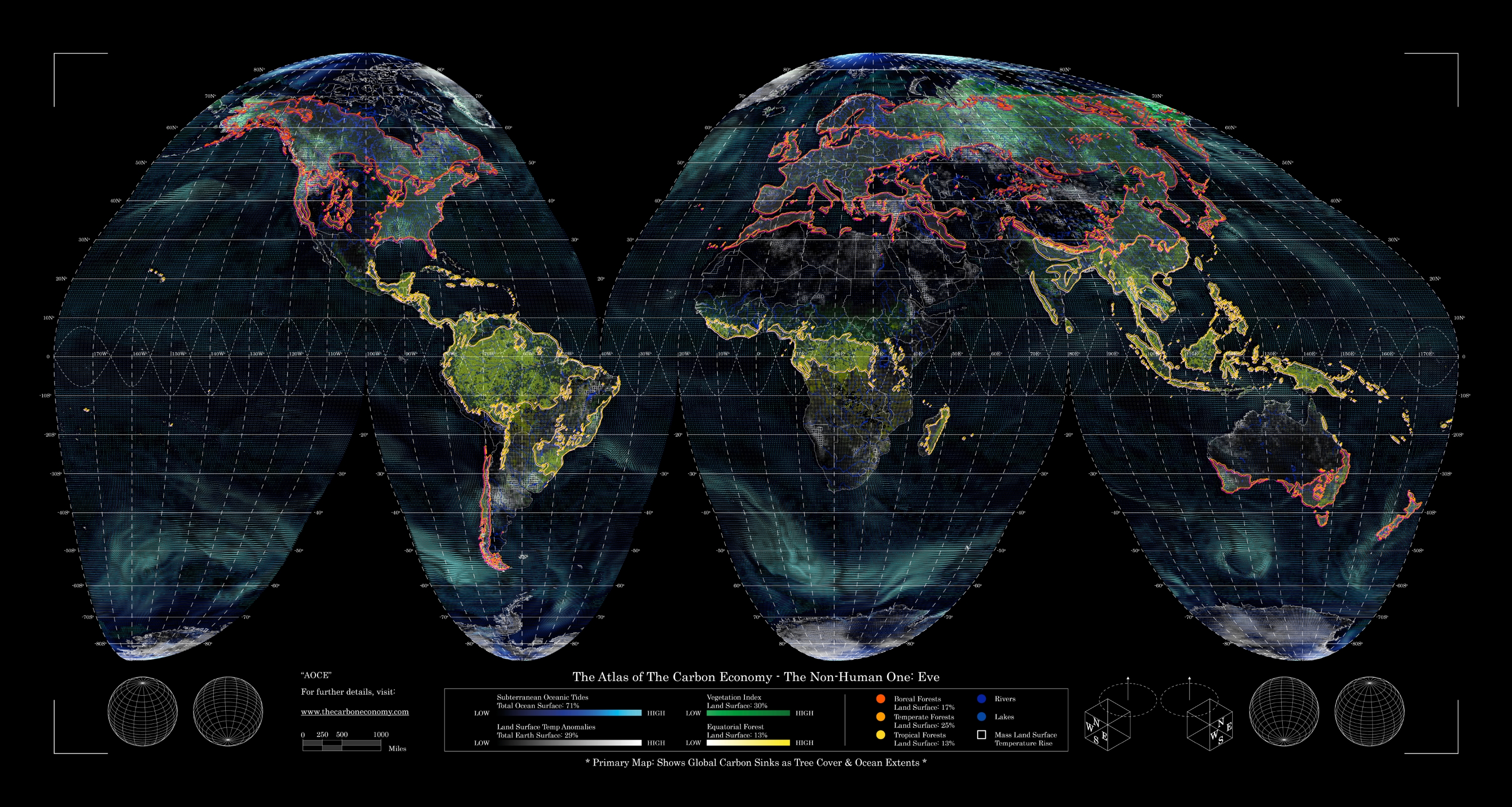 Eve: Global Carbon Sinks as Tree Cover & Ocean Extents