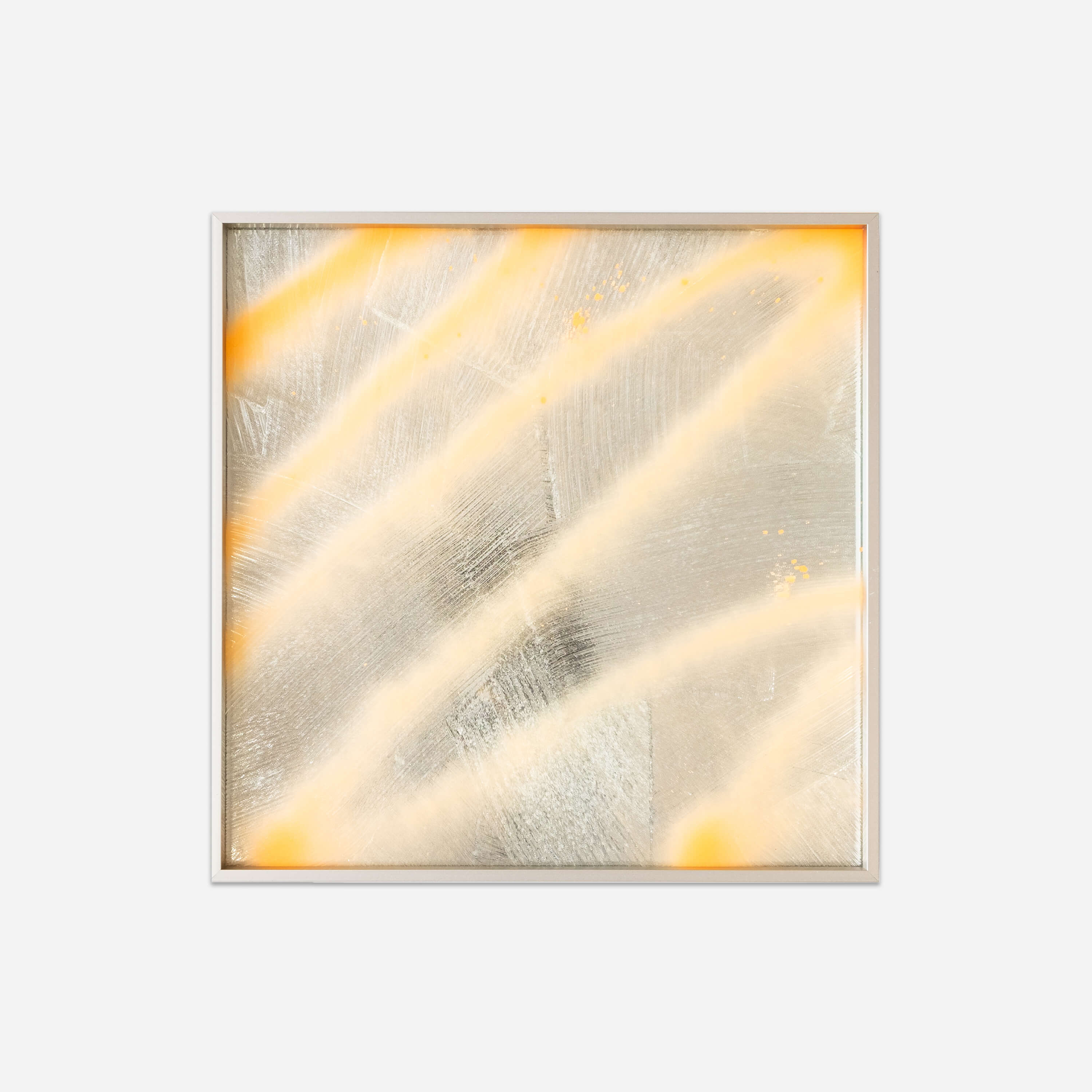 RIS 12, 2020, Enamel and acrylic on mirror, 12 x 12 in