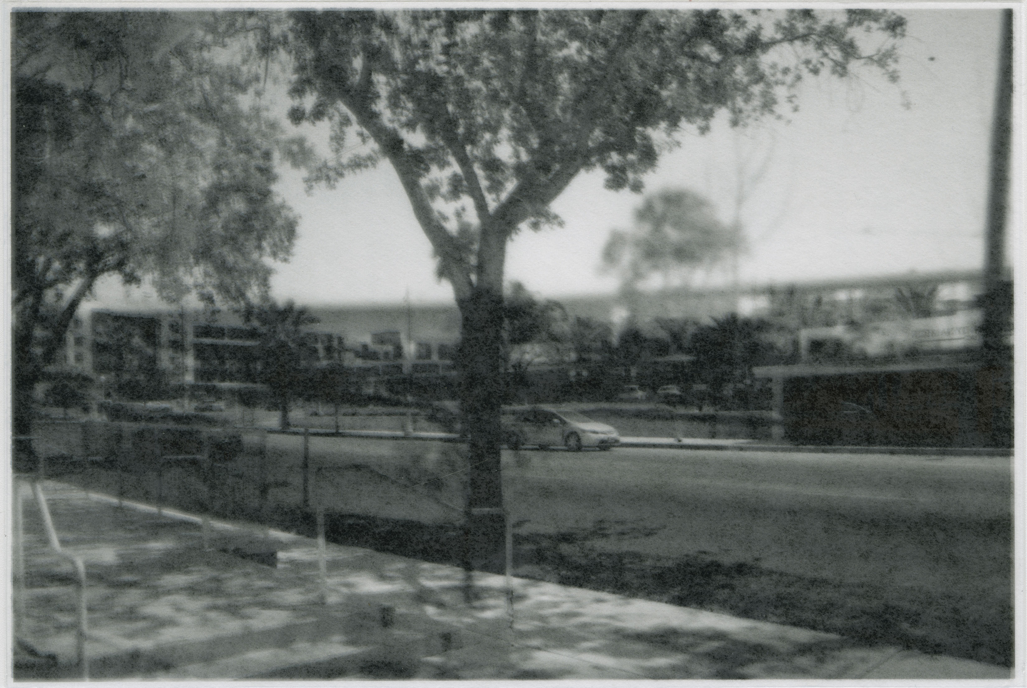 3352 E Foothill Blvd. Pasadena CA, Digital, Rice Paper and Transparency Paper on Light Box, 4 x 6 in (10.16 x 15.24 cm), 2018