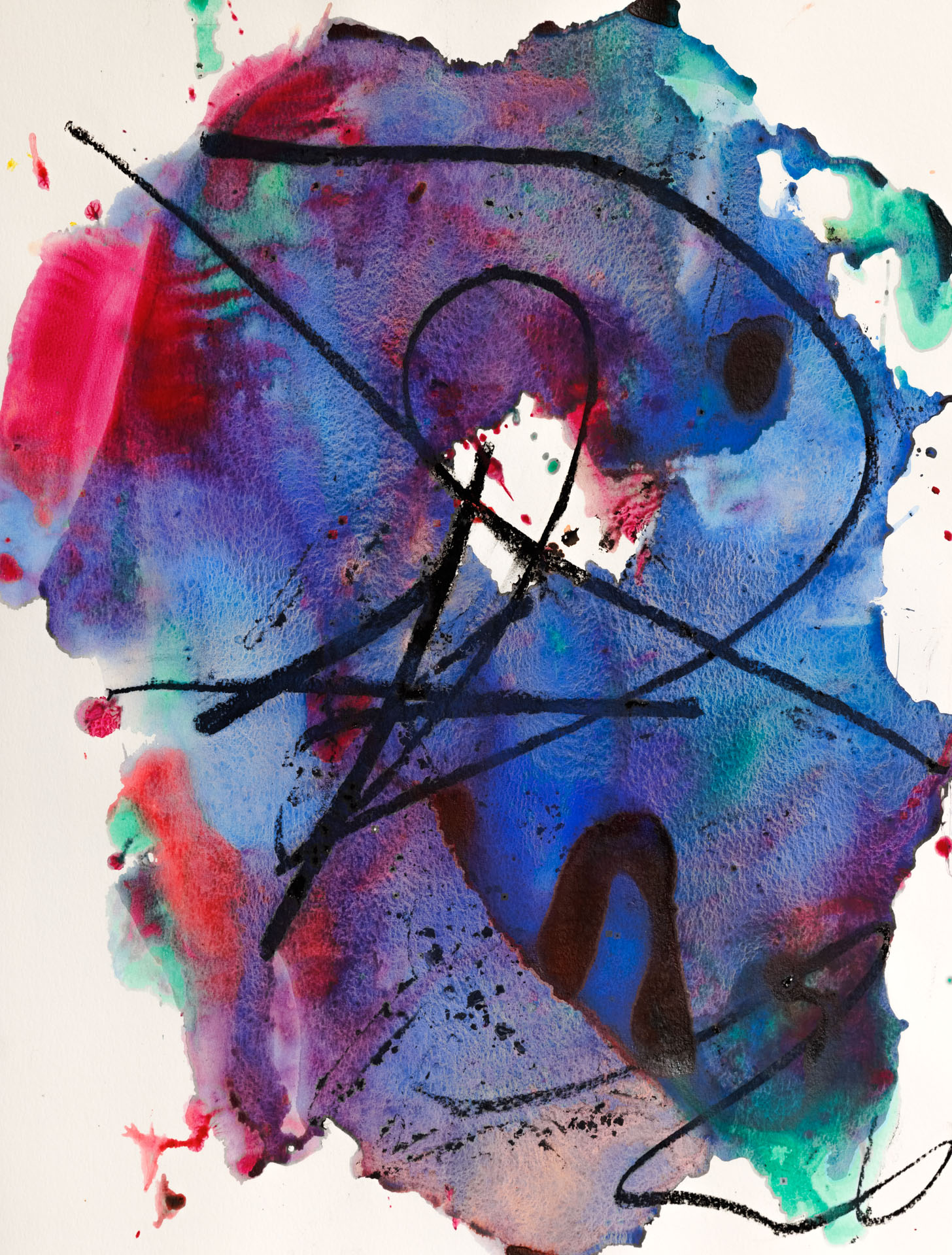 o. T.Acryl, Kohle auf PapierDIN A2