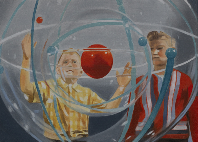 'Atom Bond' 2019, Oil on Linen, 56 x 41 cm