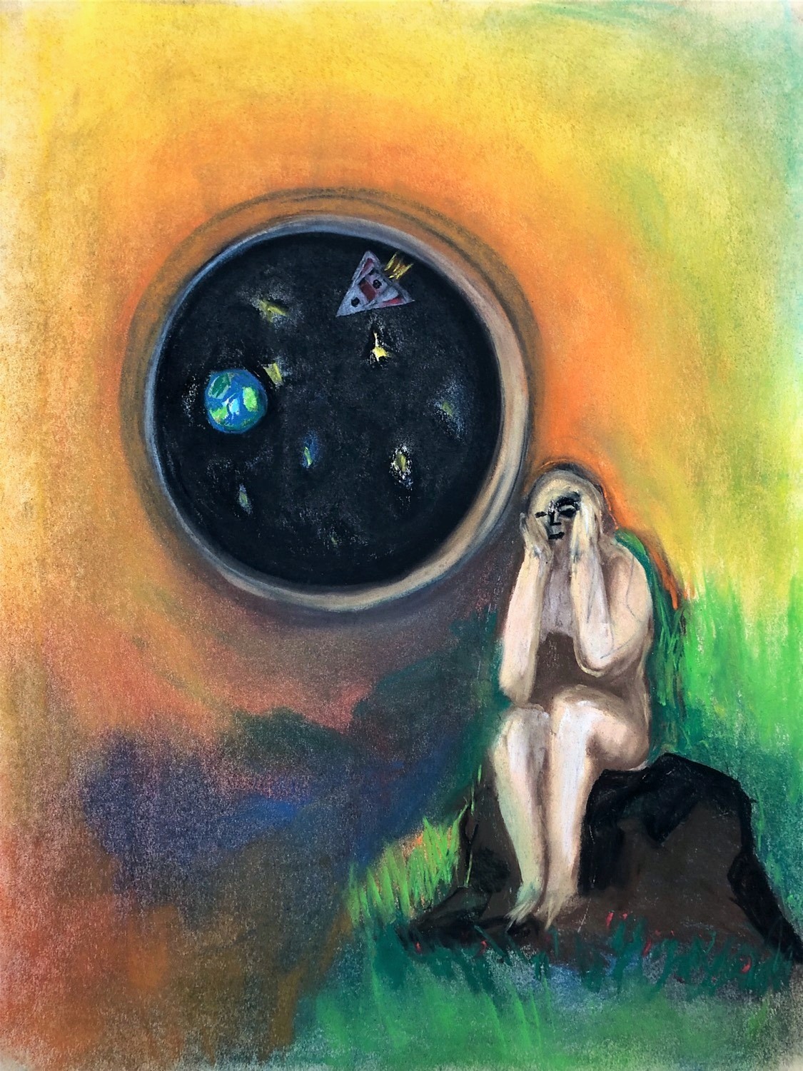 Astrothunder, 2020 / Pastel on paper 24x18in