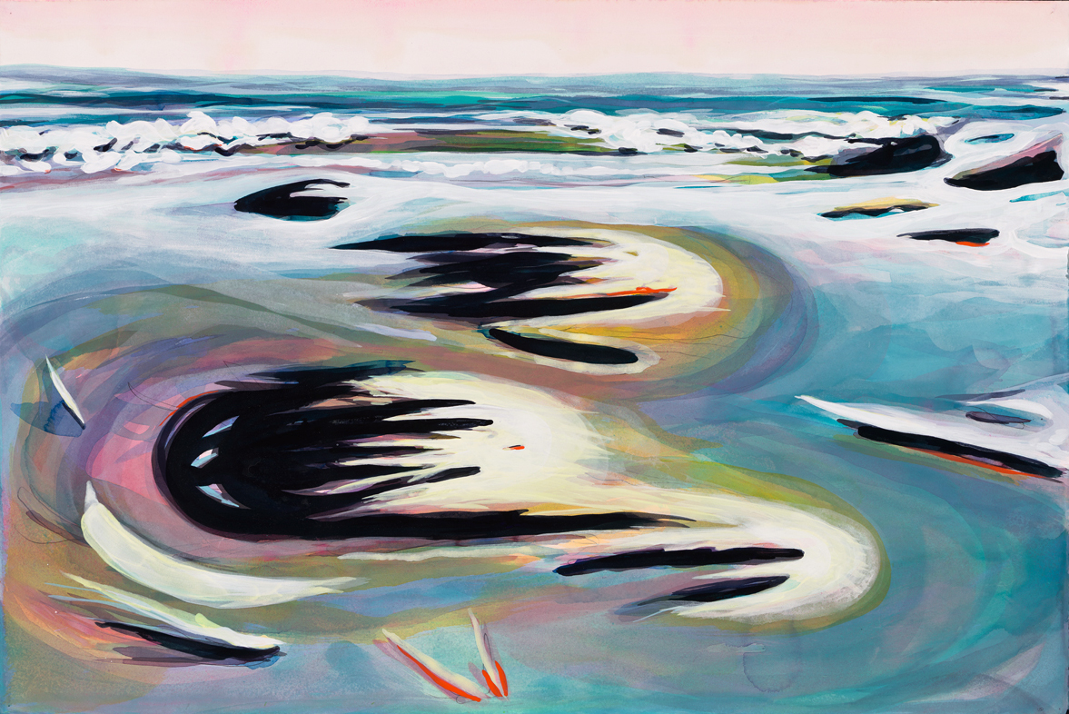 Malibu Beach / 49 x 34 in. / mixed media on paper / 2016