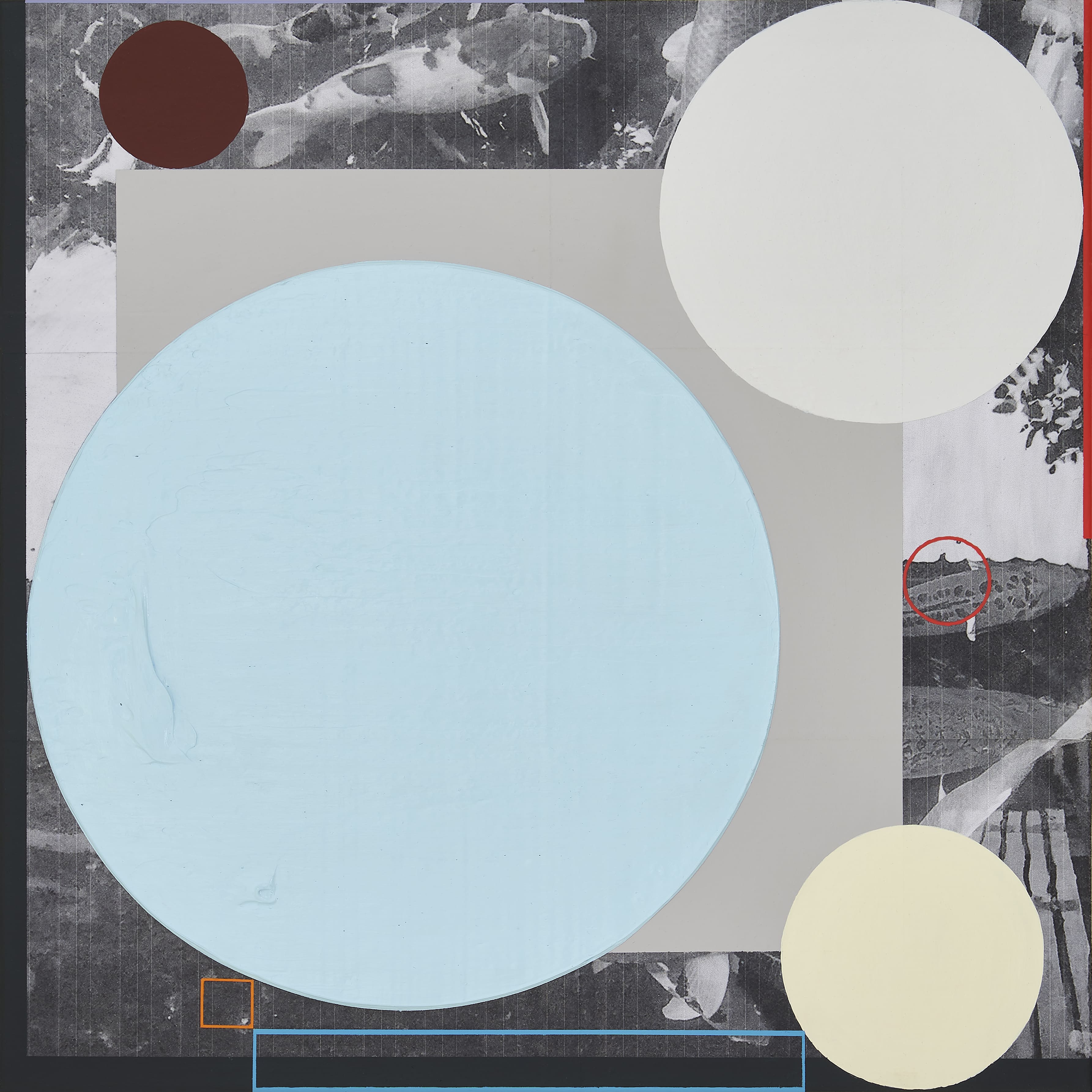  Jim Thompson’s House, 2020, Acrylic and photo-collage on canvas, 45.5 x 45.5 cm