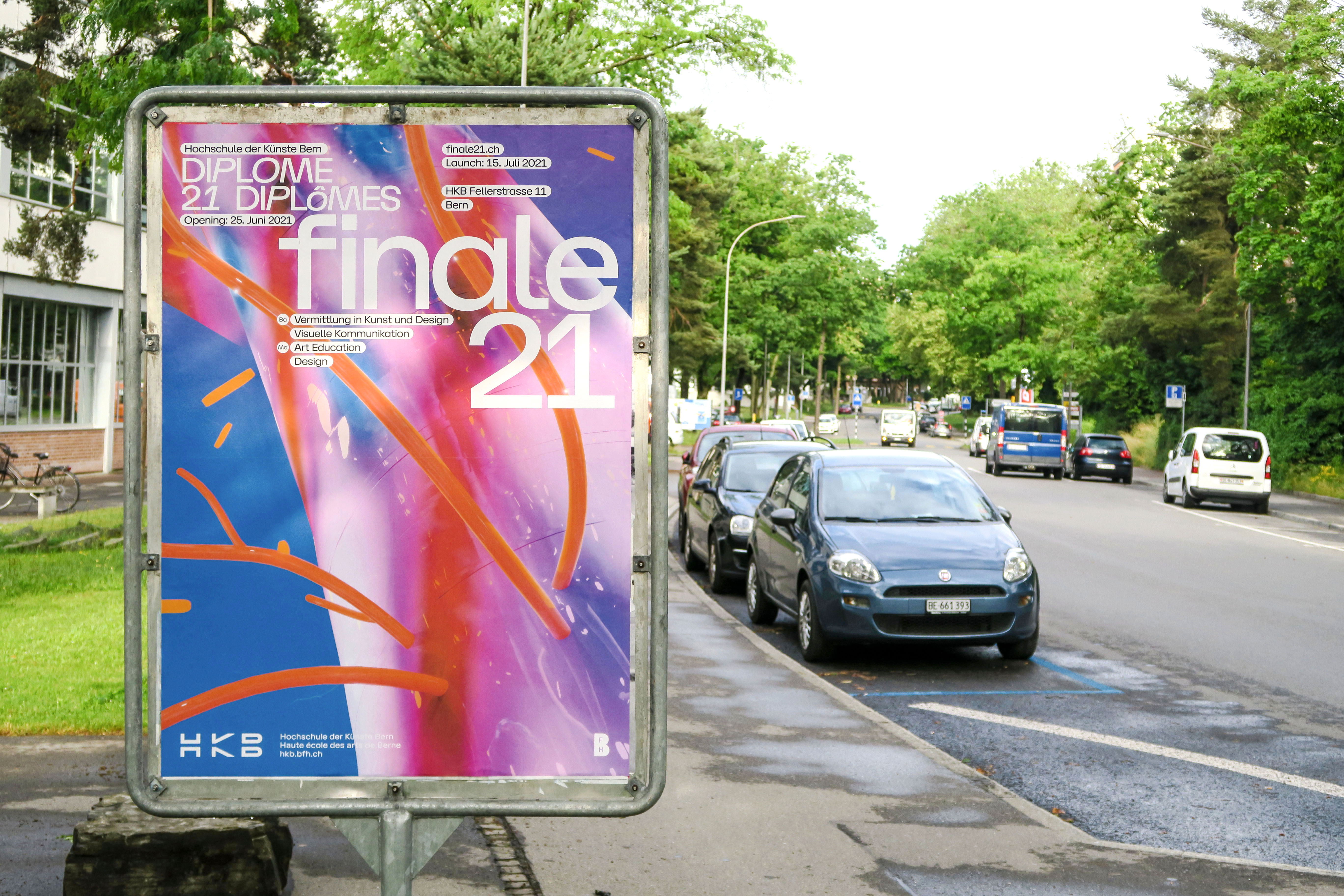 HKB Diplome 21 – Finale 21, F4 Plakat, 2021, Zusammenarbeit mit HKB Atelier