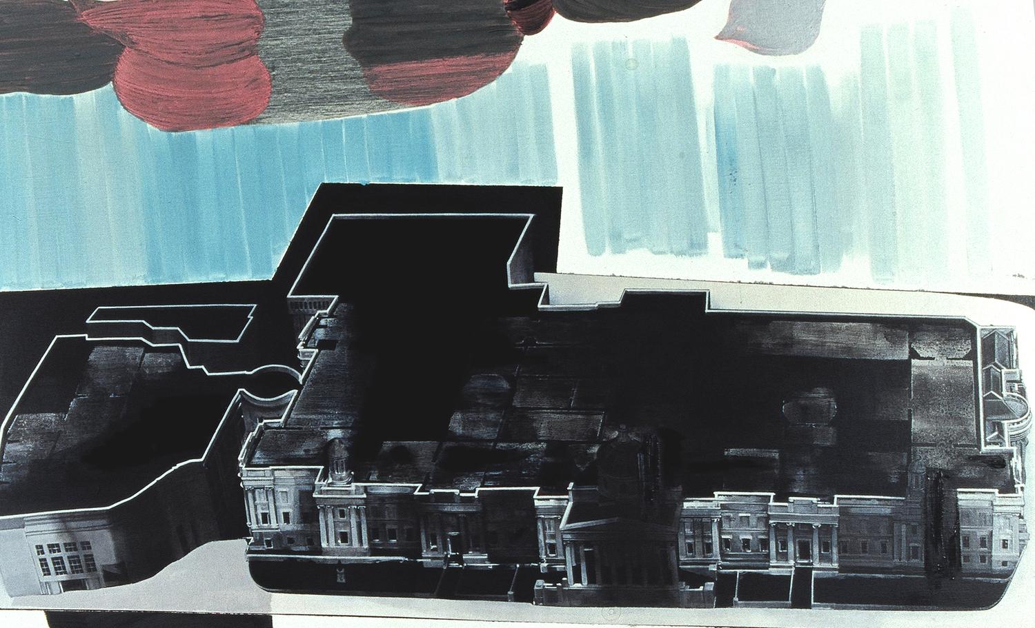 Unseasonal weather, 2003. Oil and acrylic on linen. 91.4 cm x 152 cm. 