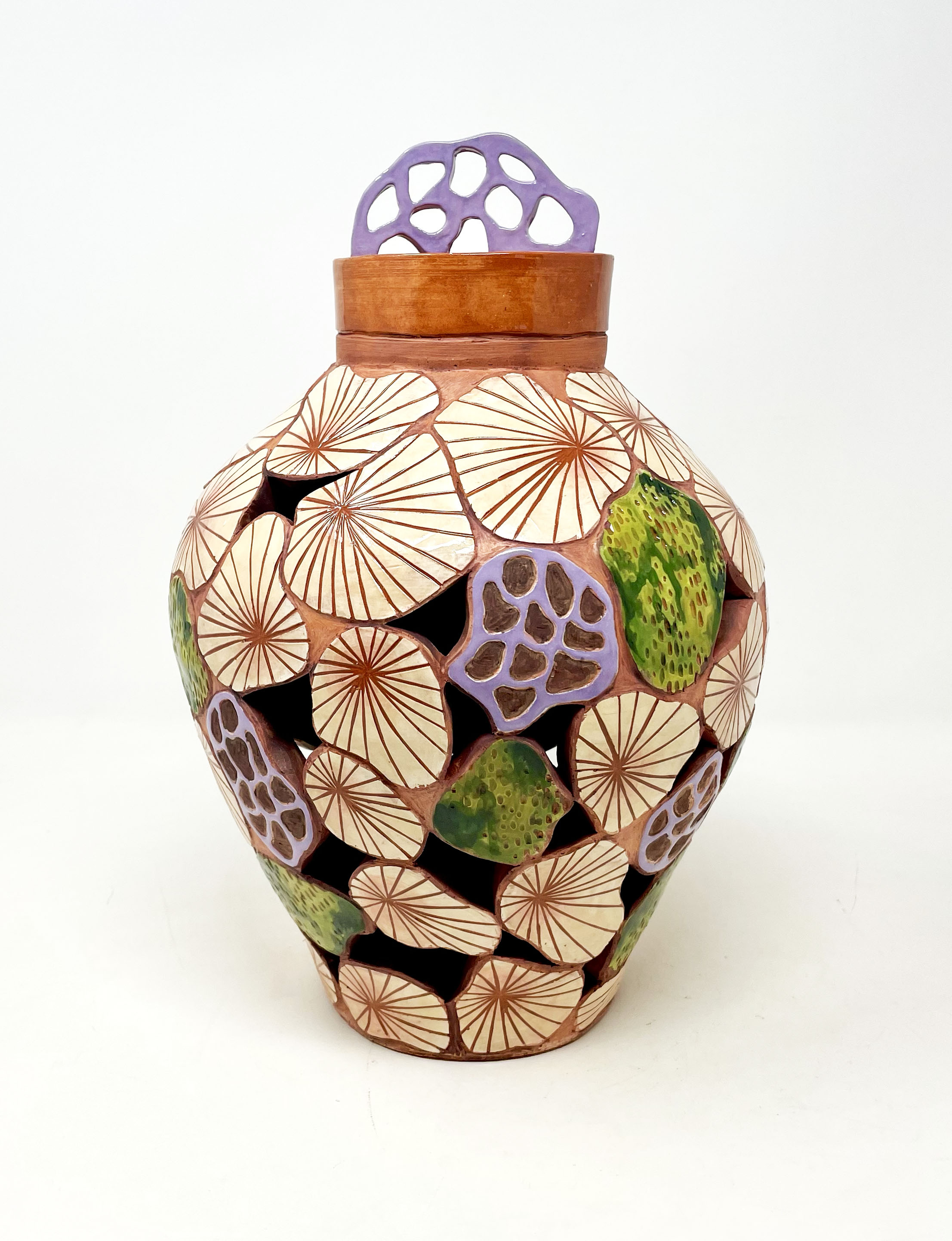 "Porous Ornament" Glazed Earthenware, 15"x8"x8"