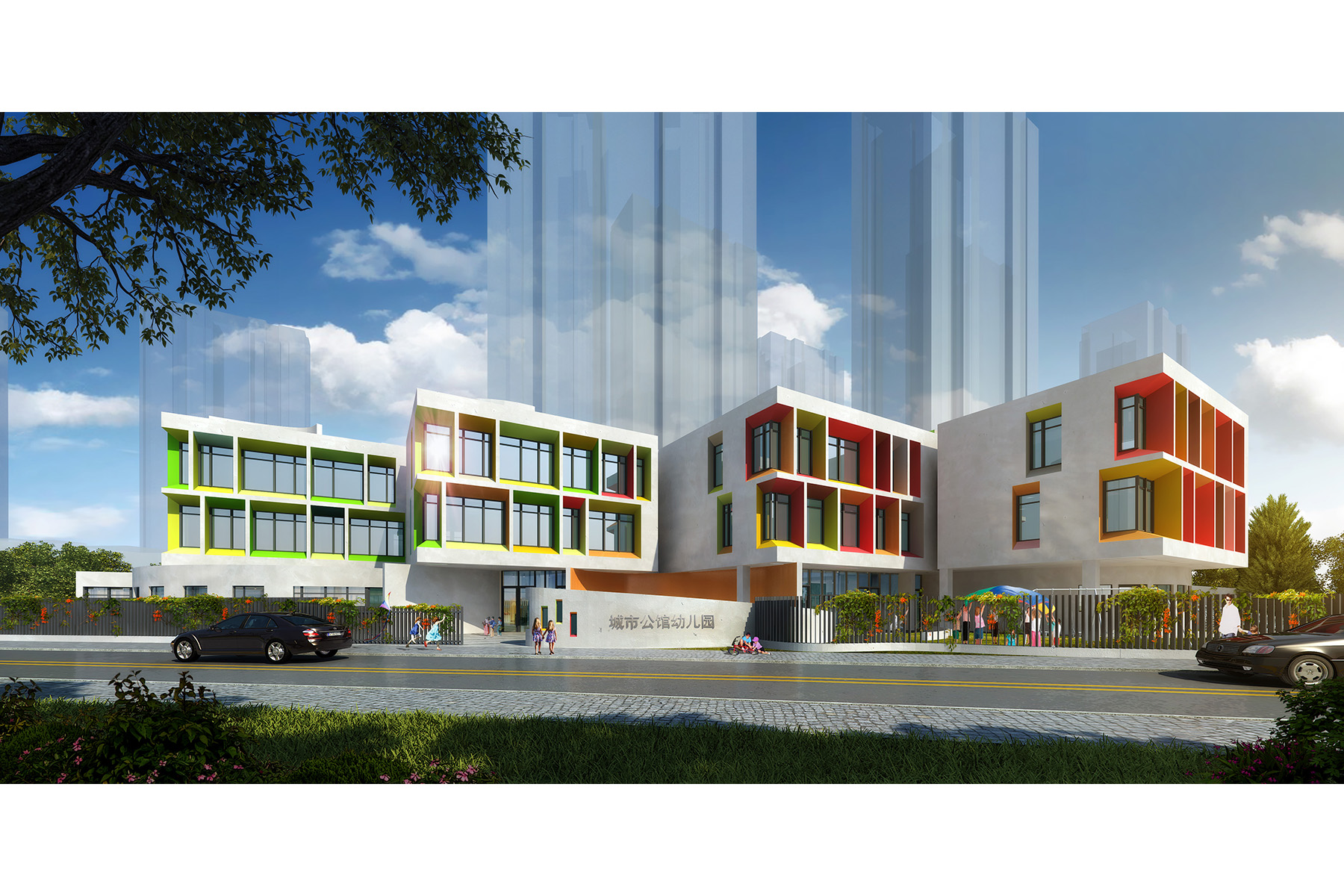 Main entranceRendering © Hard Rock Digital Technology Co. LTD
