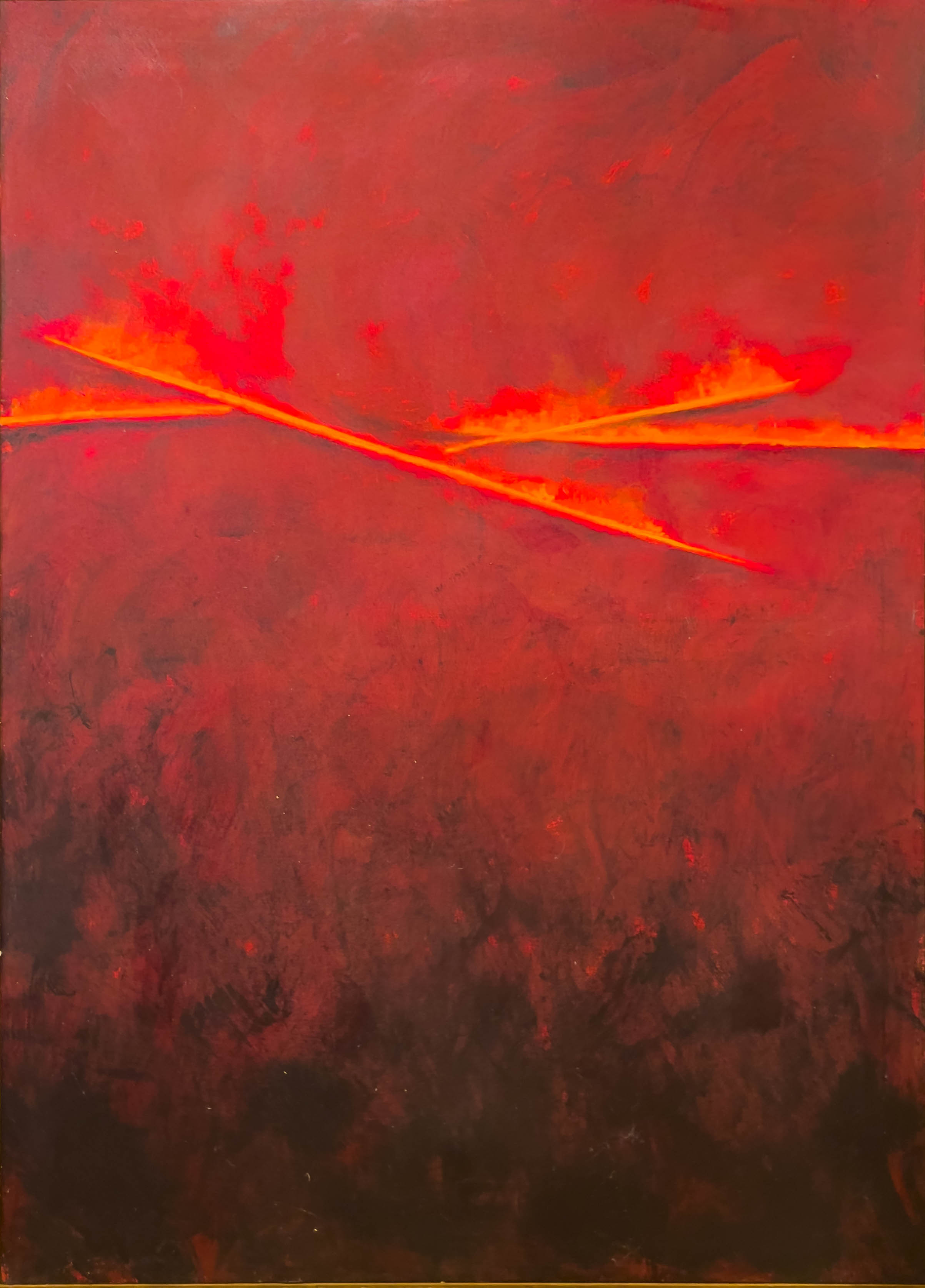 "Broken Horizon (Red)", 1990, Acrylic on canvas, 72 x 50 inches