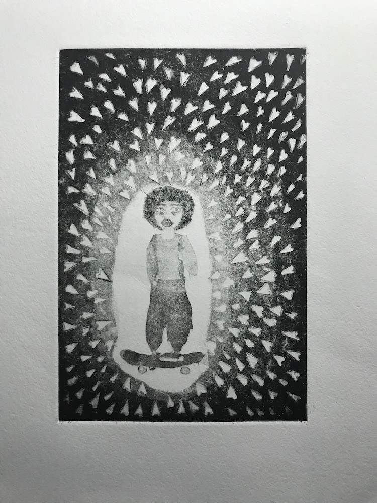 Inside my Head (Skating), Etching Print with Aquatint, 2020