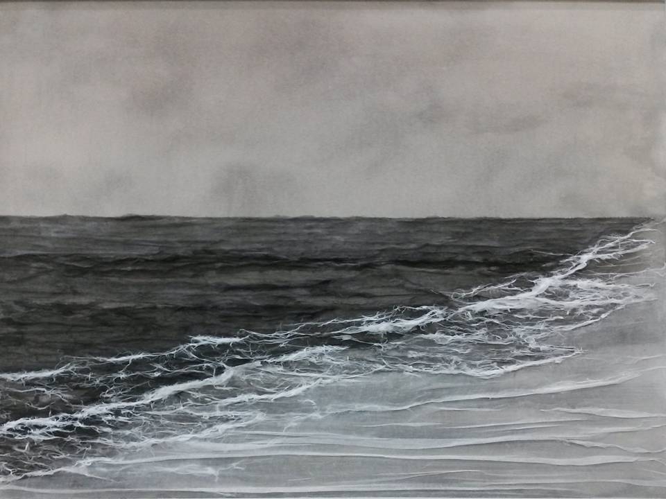 Gauze Work 140 x 120 cm Canvas, Ash, Gauze