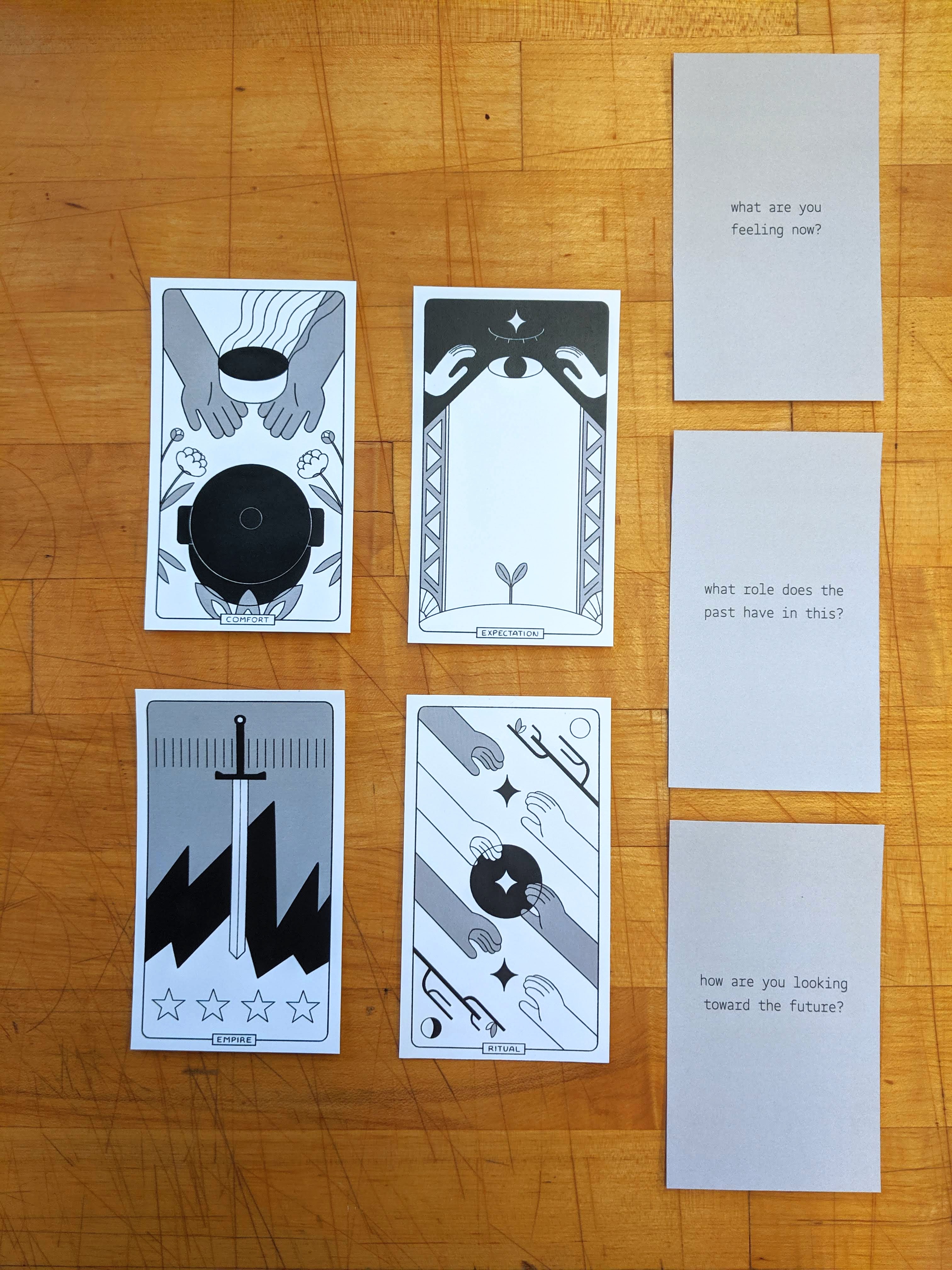 initial tarot-esque prompts