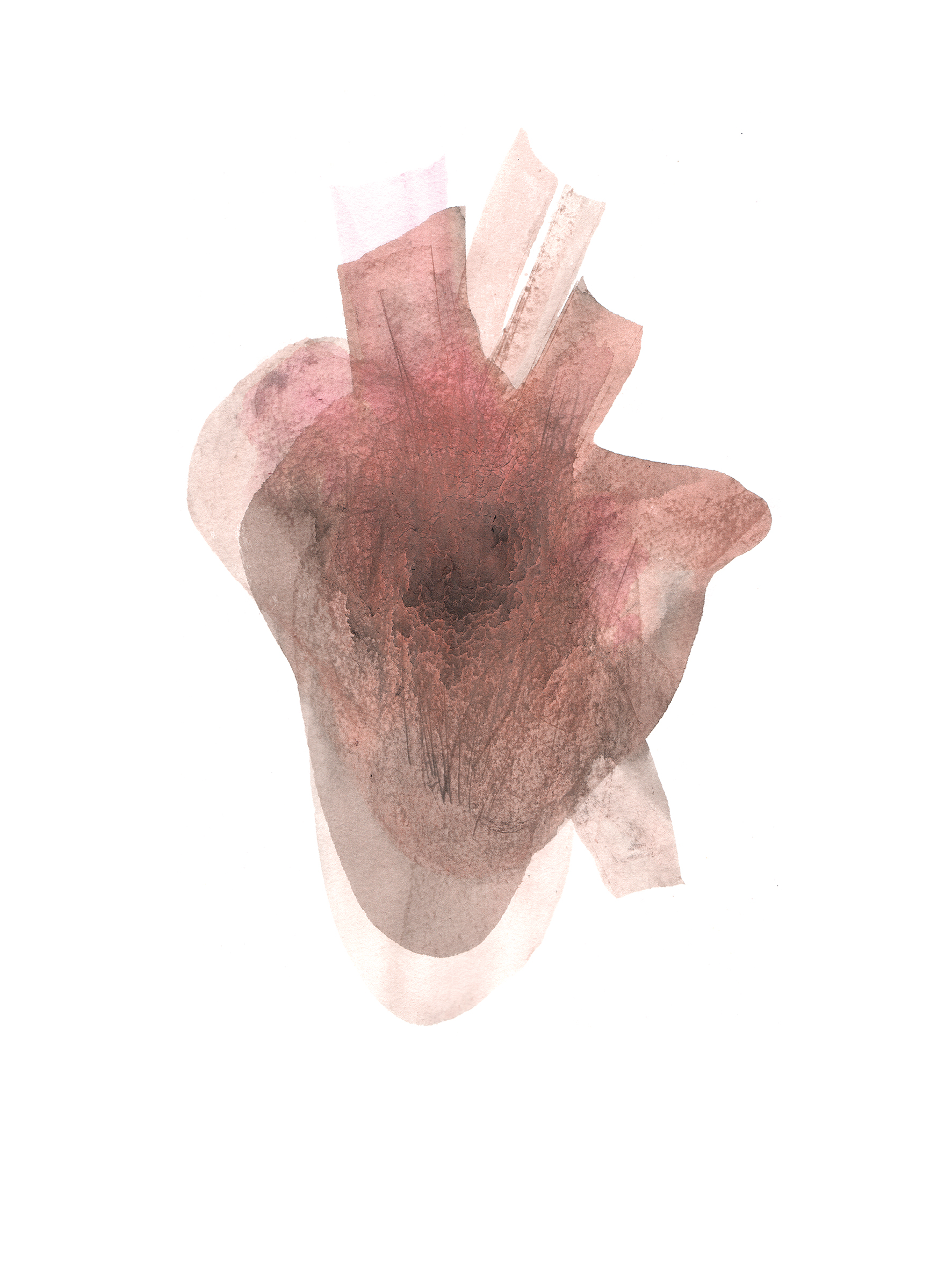 Heart; #30, 2020, Acrylic on Paper, 38x28 cm.