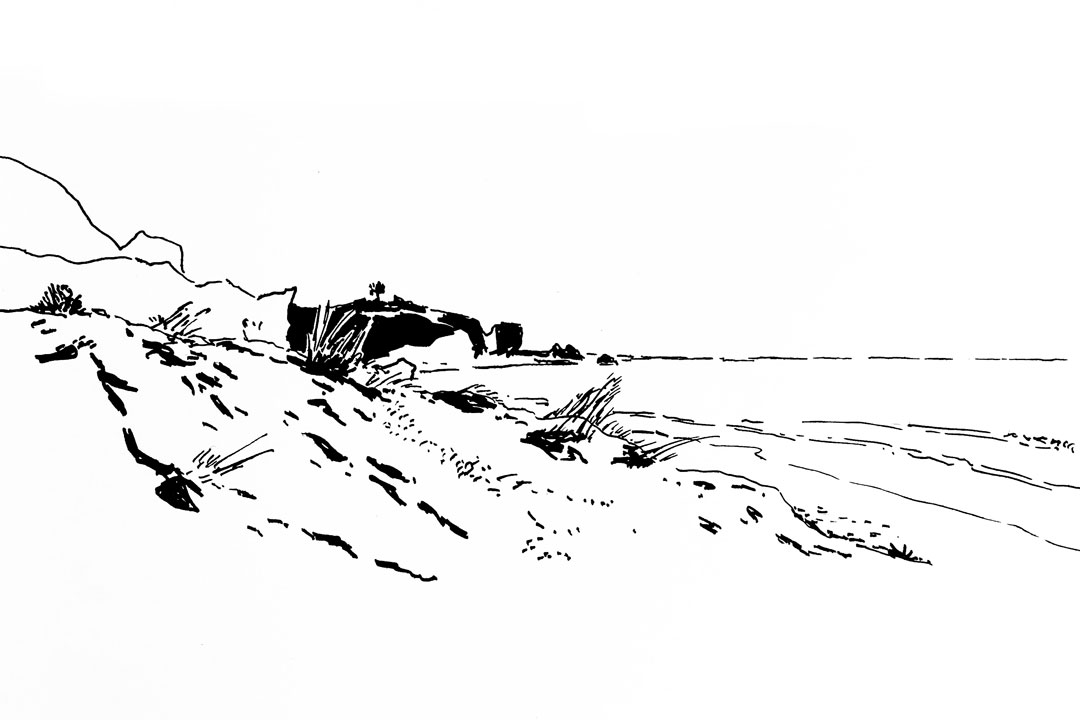 The coast  -  Ink on canvas 145x88 cm