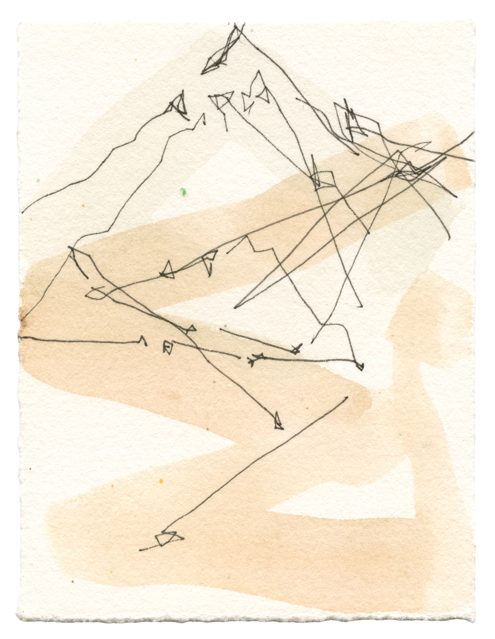 2328, watercolor and ink on paper, 4 x 3 inches