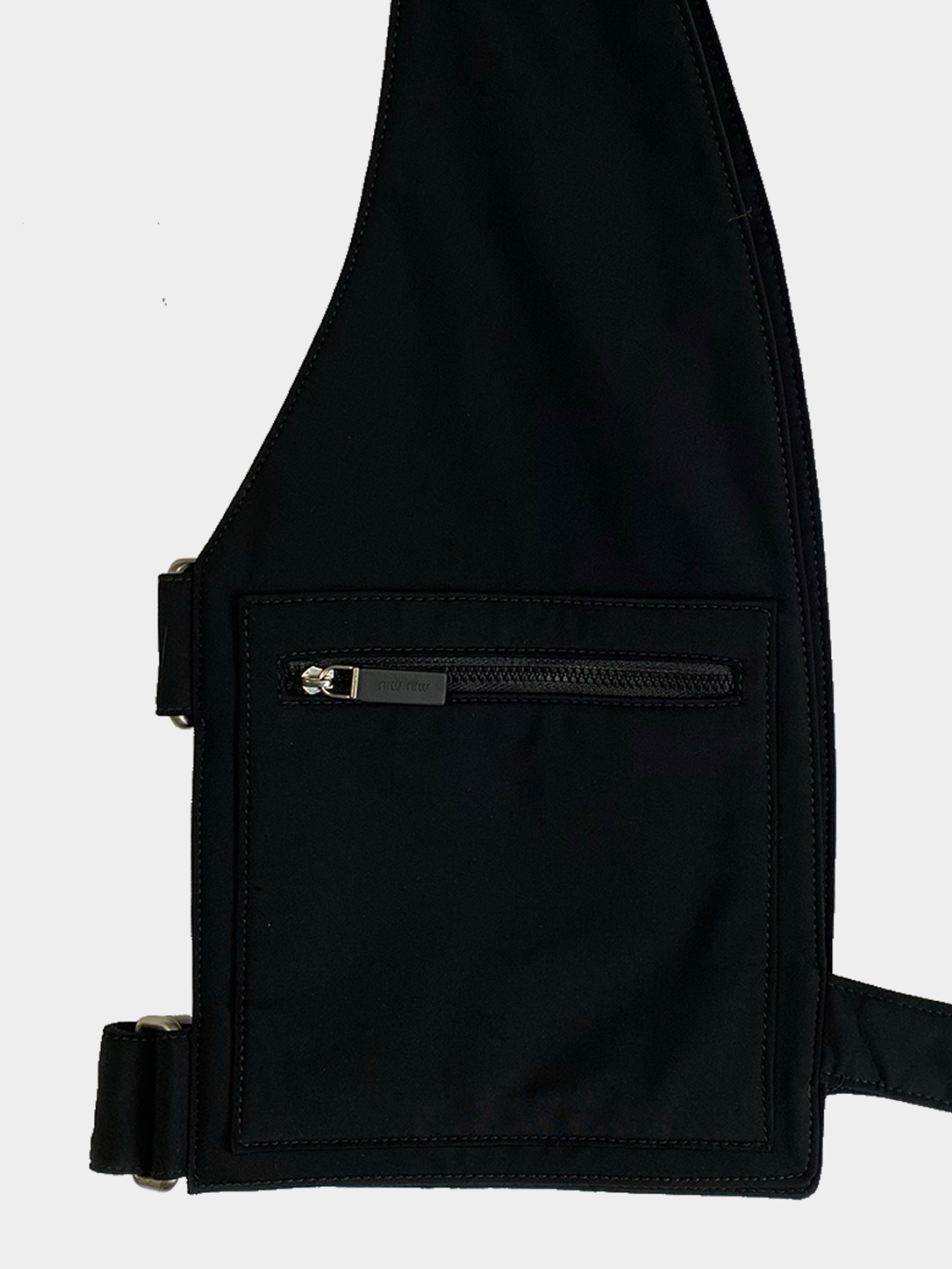 Miu Miu Black Leather Cargo Bag - Ākaibu Store