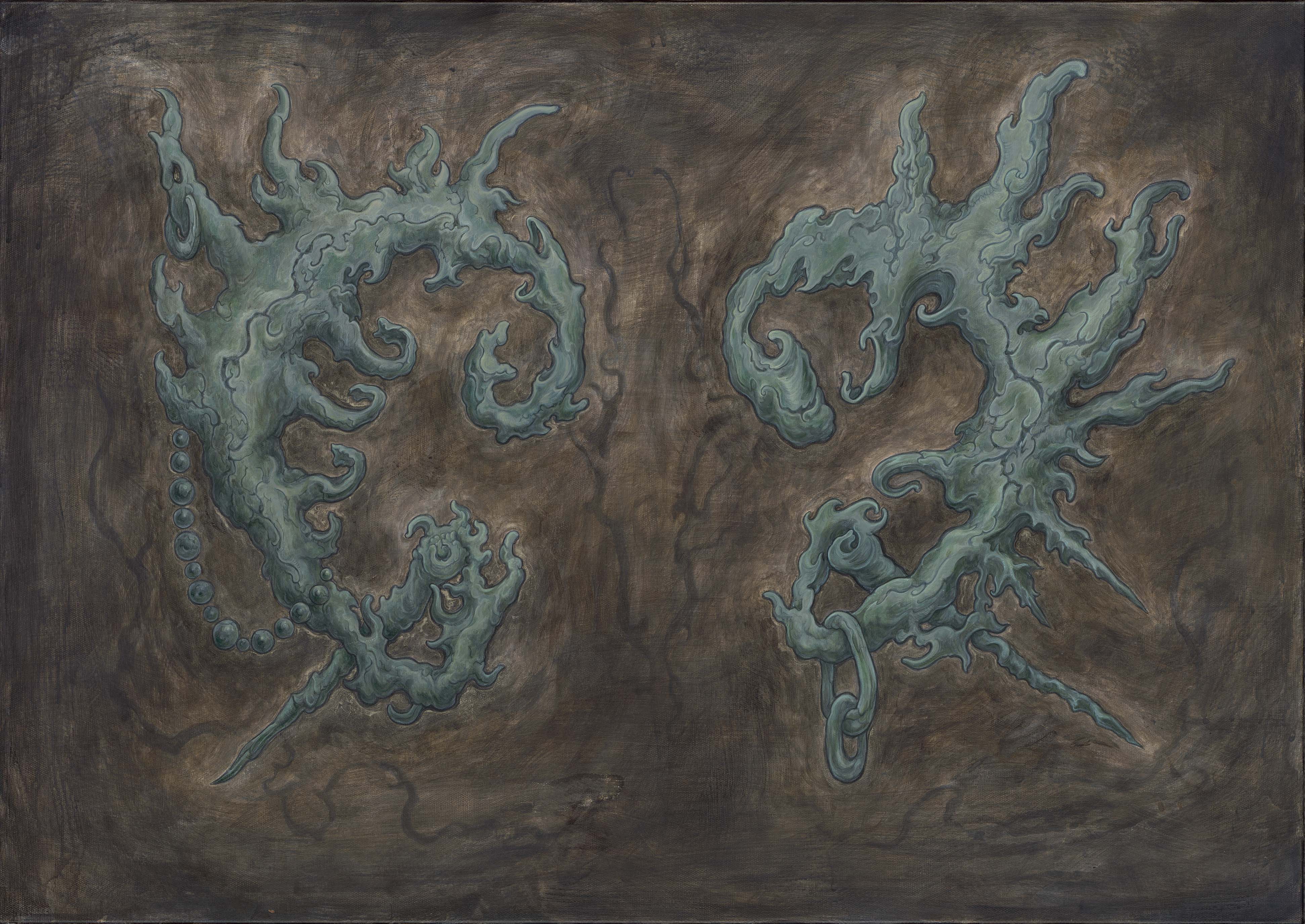 "Alternative Ancestory - Reimagined Regalia 1" , 70 x 100 cm , acrylic on canvas.