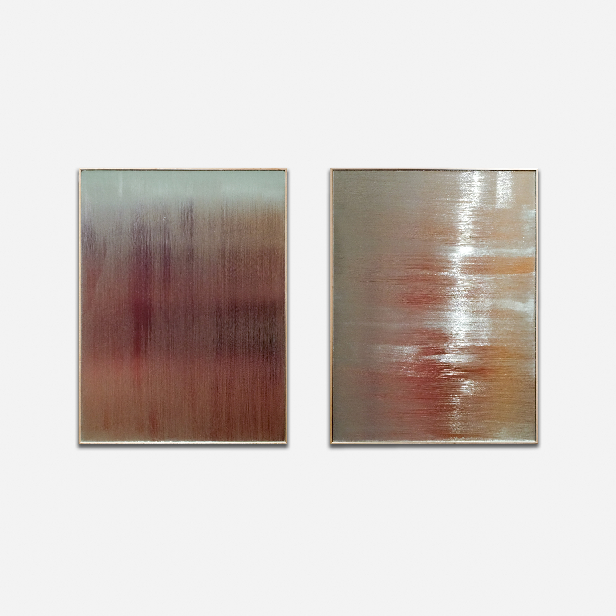 RIS 01-02, 2019, Acrylic on mirror, 24 x 18 in x 2