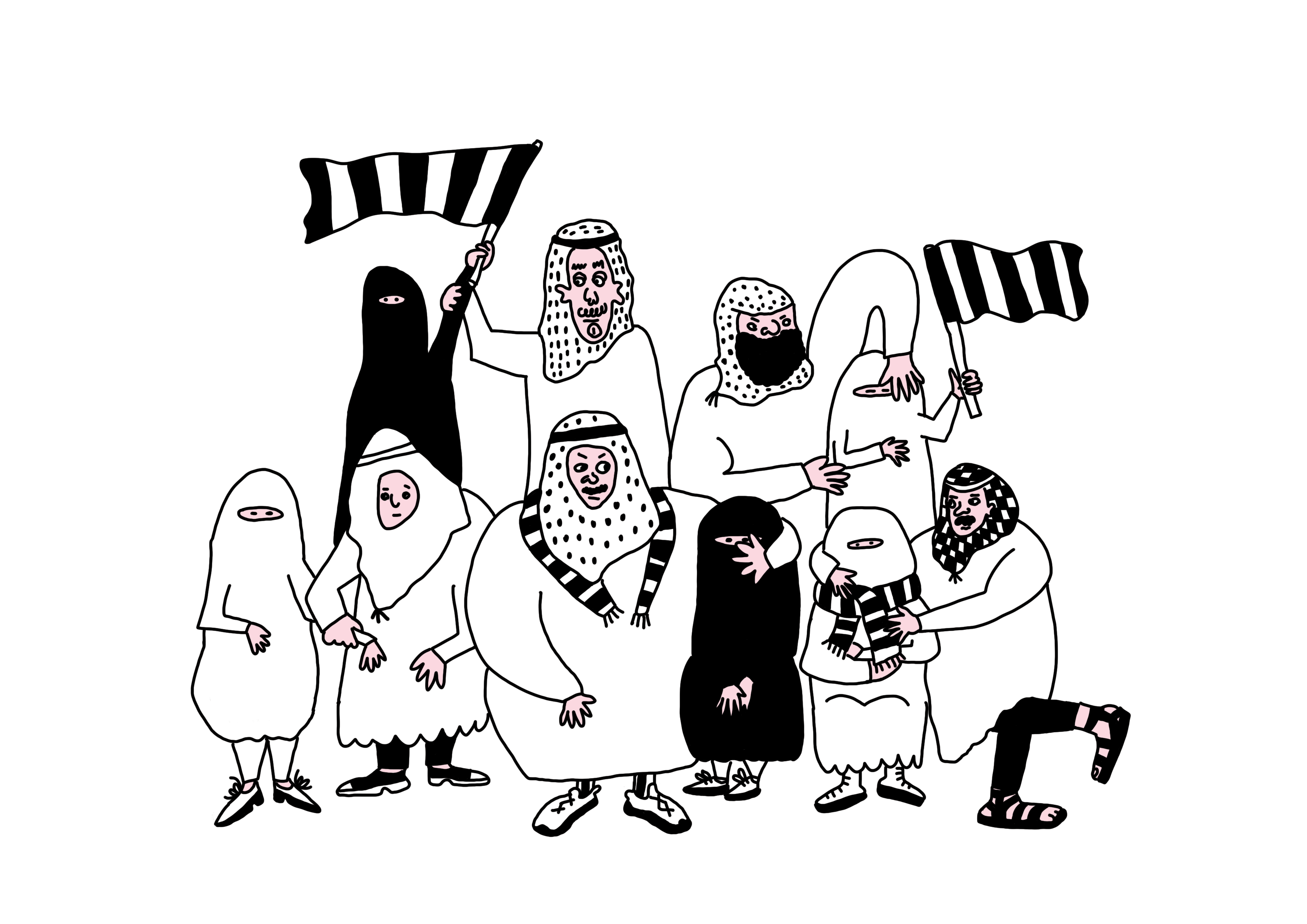 Women can't watch football, Digital illustration