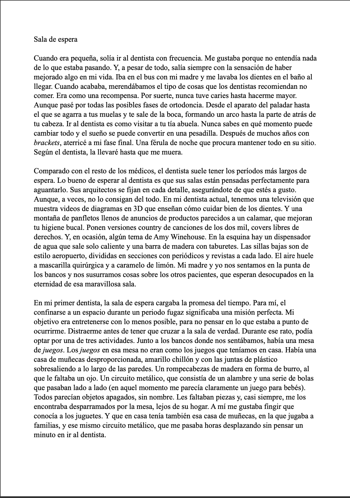 Sala de Espera, 2025 (Spanish)