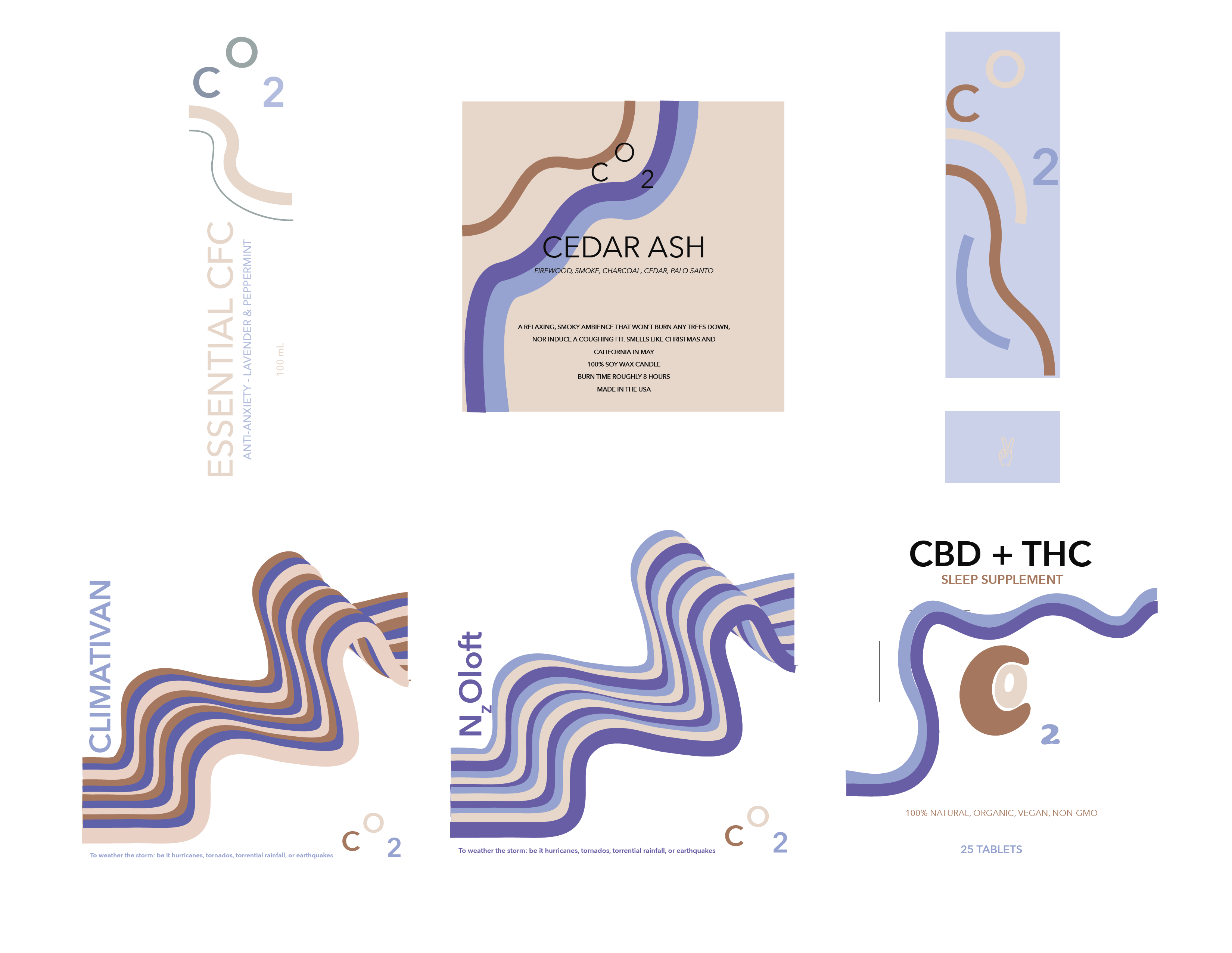 Deck of labels created for Chill Out products