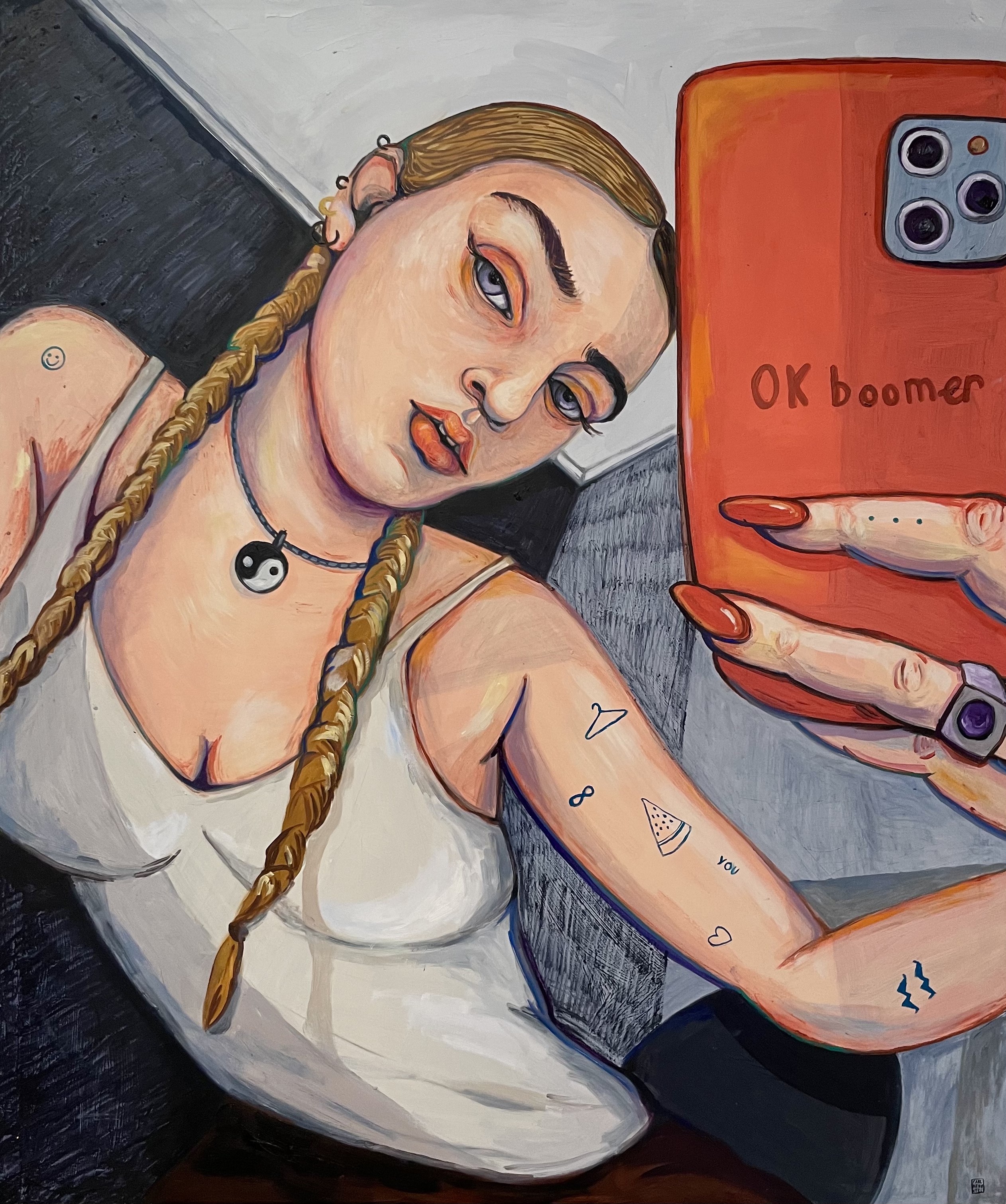 OK BOOMER. 120x100cm. Oil on canvas. 2020