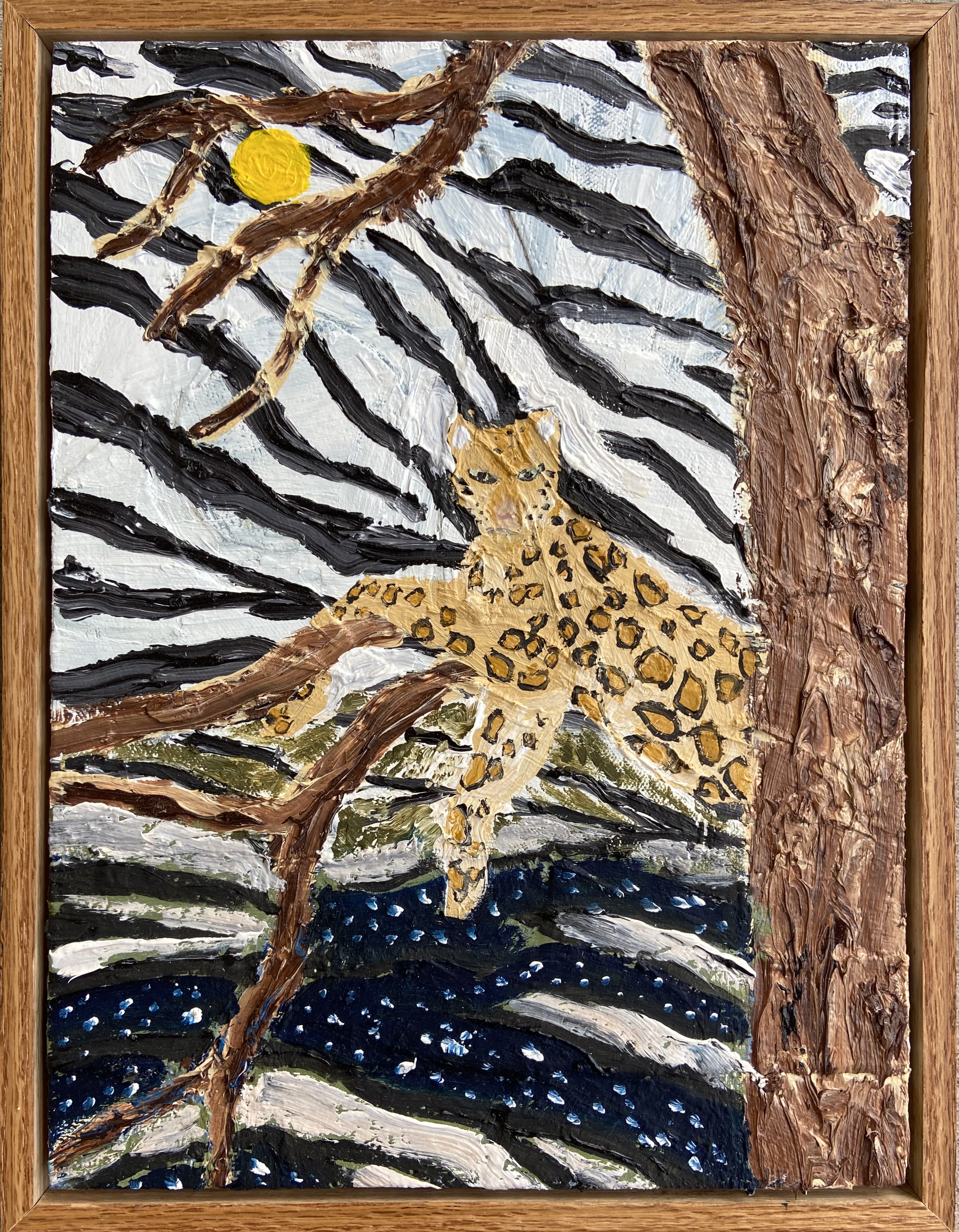 Groundoil and canvas collage on panel13"x10"