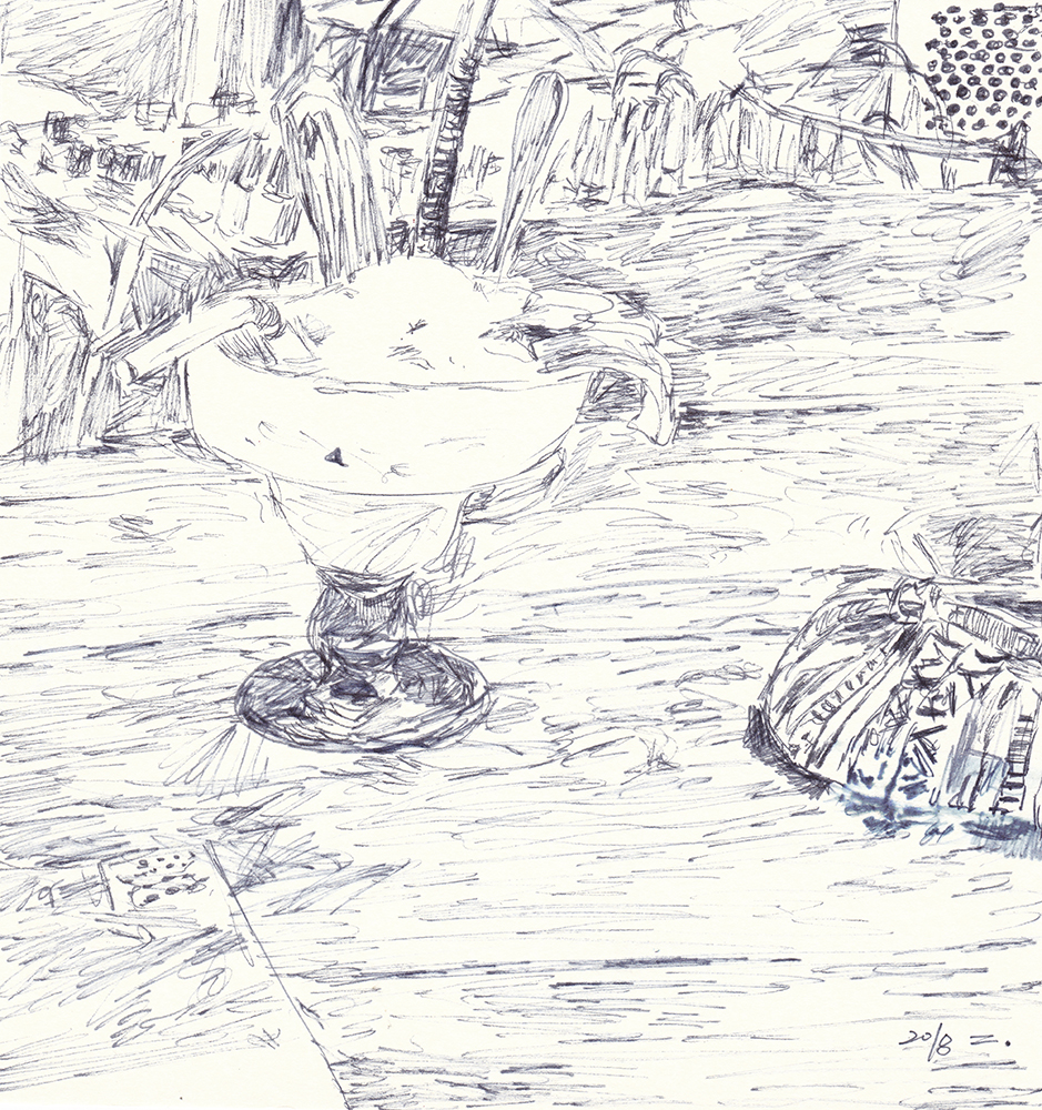 이름이 기억나지 않는 칵테일, 2018, pen on paper, 17.6*17(cm)