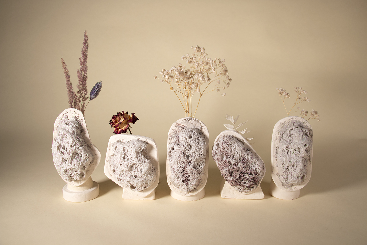 Ceramic and glass foam vases — Steven Akoun Design