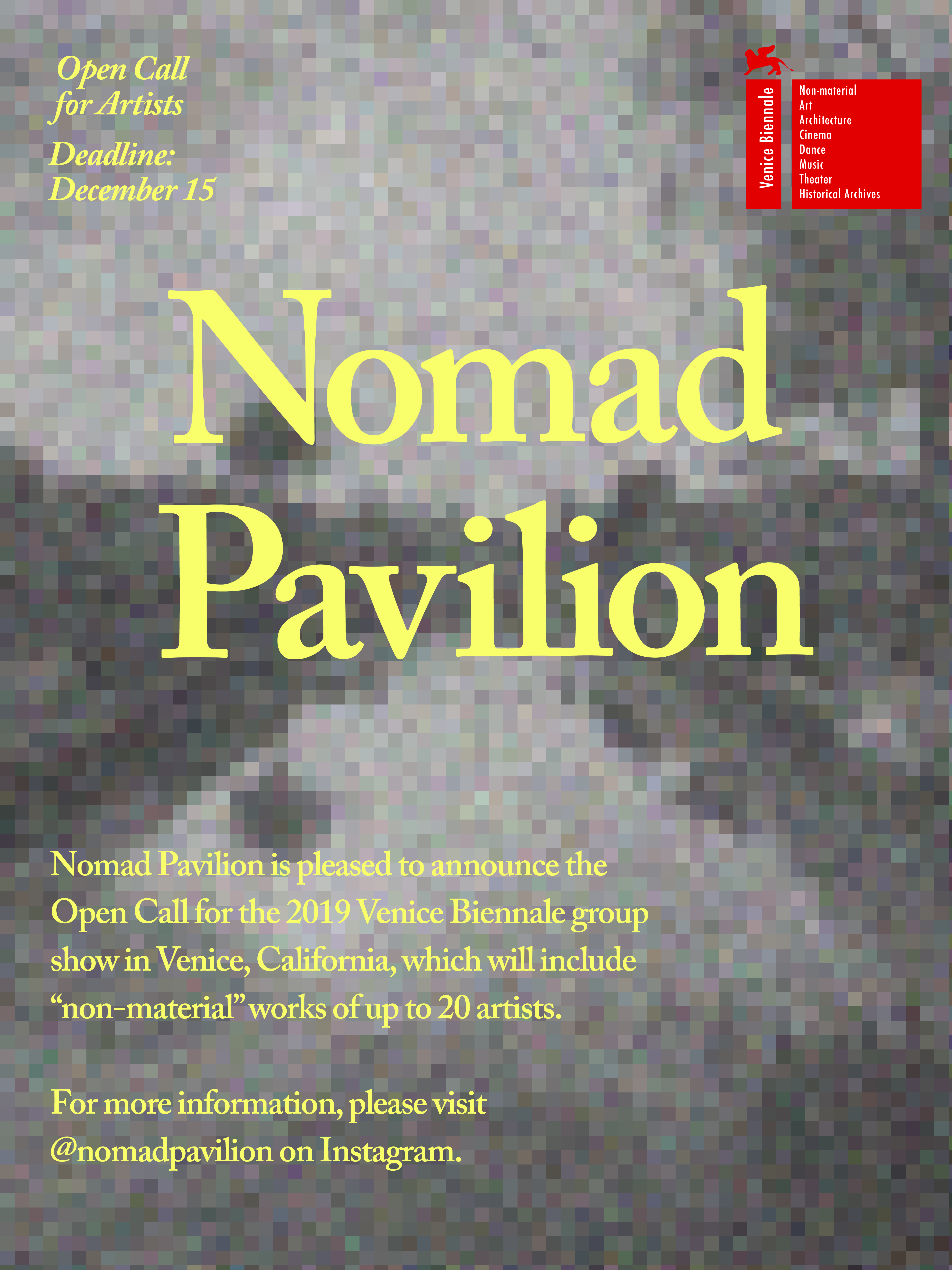 Nomad Pavilion, exhibition open call poster