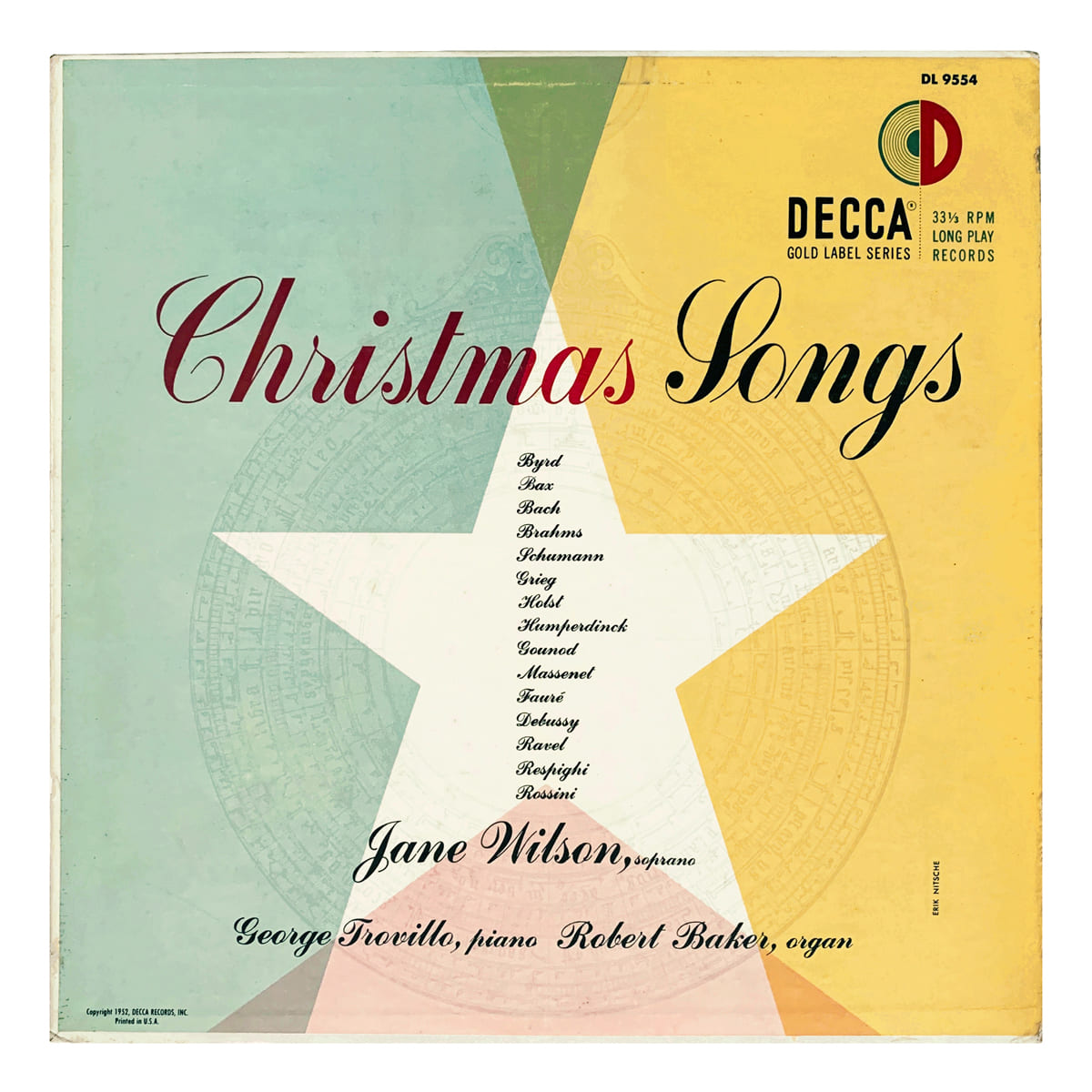 Decca Gold DL 9554 Various Jane Wilson | George Trovillo | Robert Baker Design: Erik Nitsche (credited)