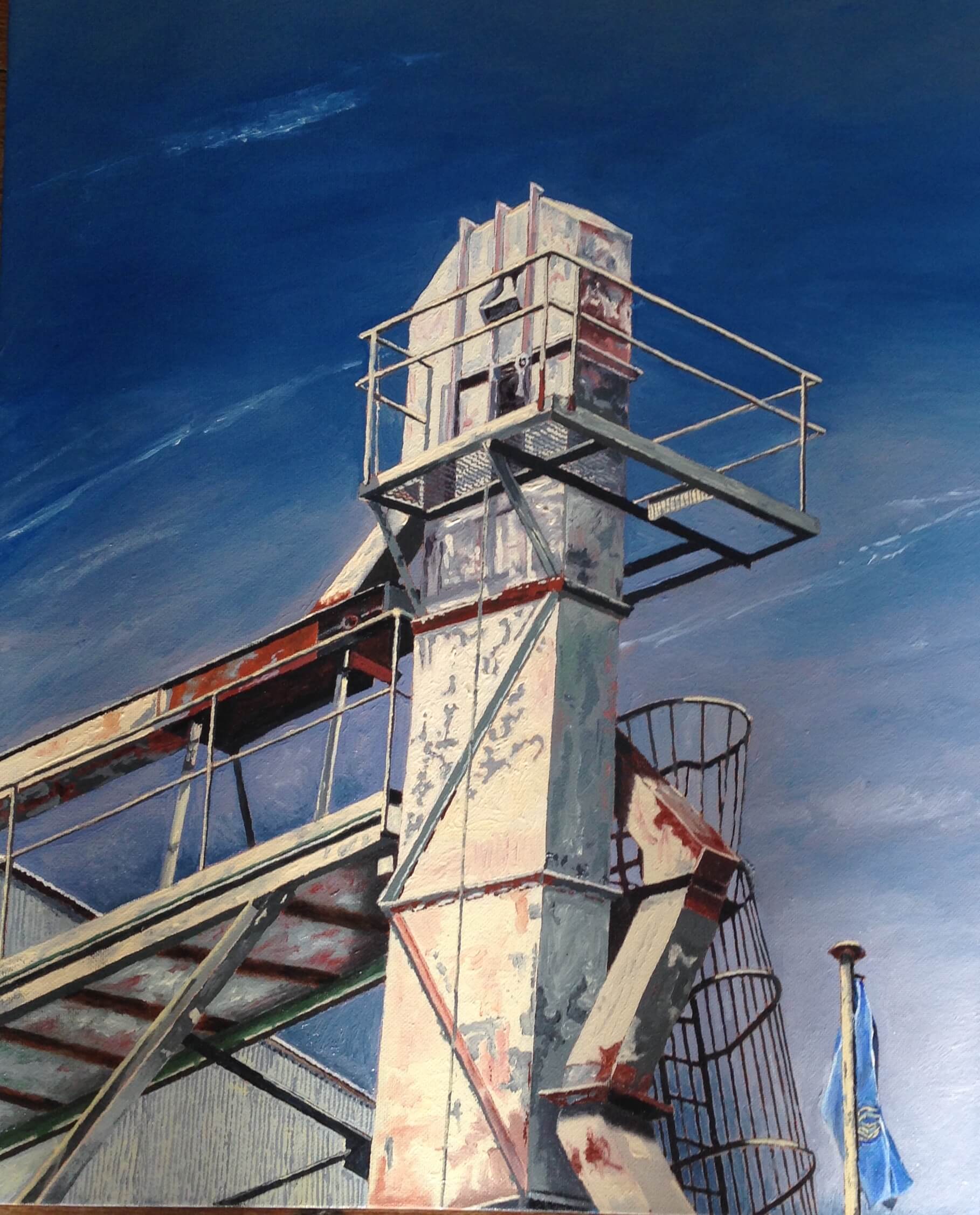 Silo — Anzac Avenue, Oil on Canvas, 50 x 40 cm.