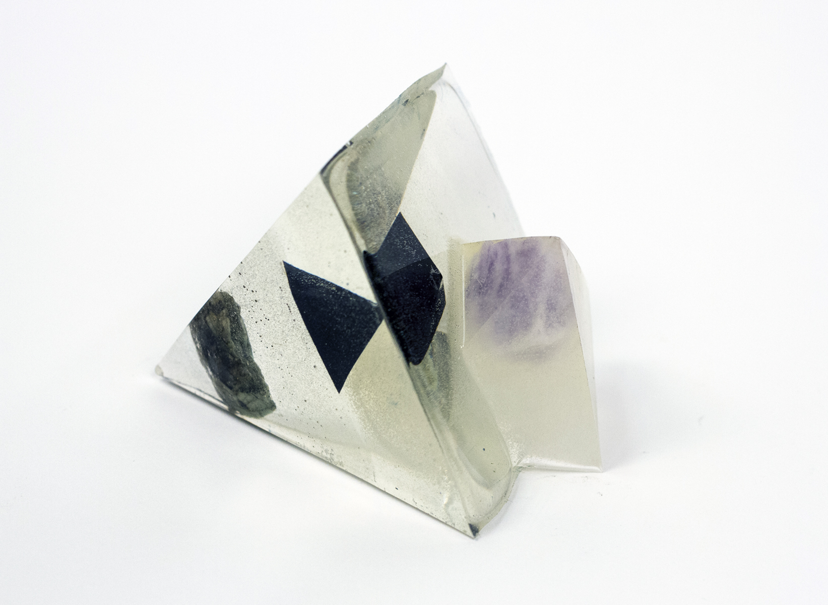 Whelp (Generative by Design), 2019, 4.5"x6"x4.5", Amethyst, emerald, urethane resin, epoxy resin