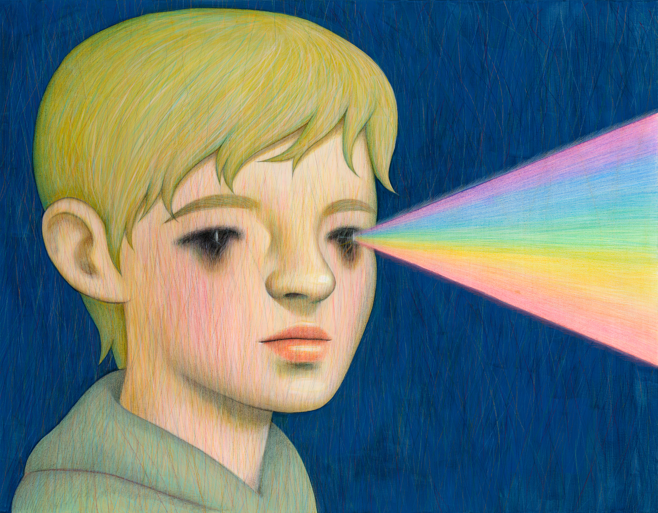 Projected Rainbow2014, 캔버스에 아크릴, 색연필, 91 x 116.5cm2014, acrylic and colored pencil on canvas, 91 x 116.5cm