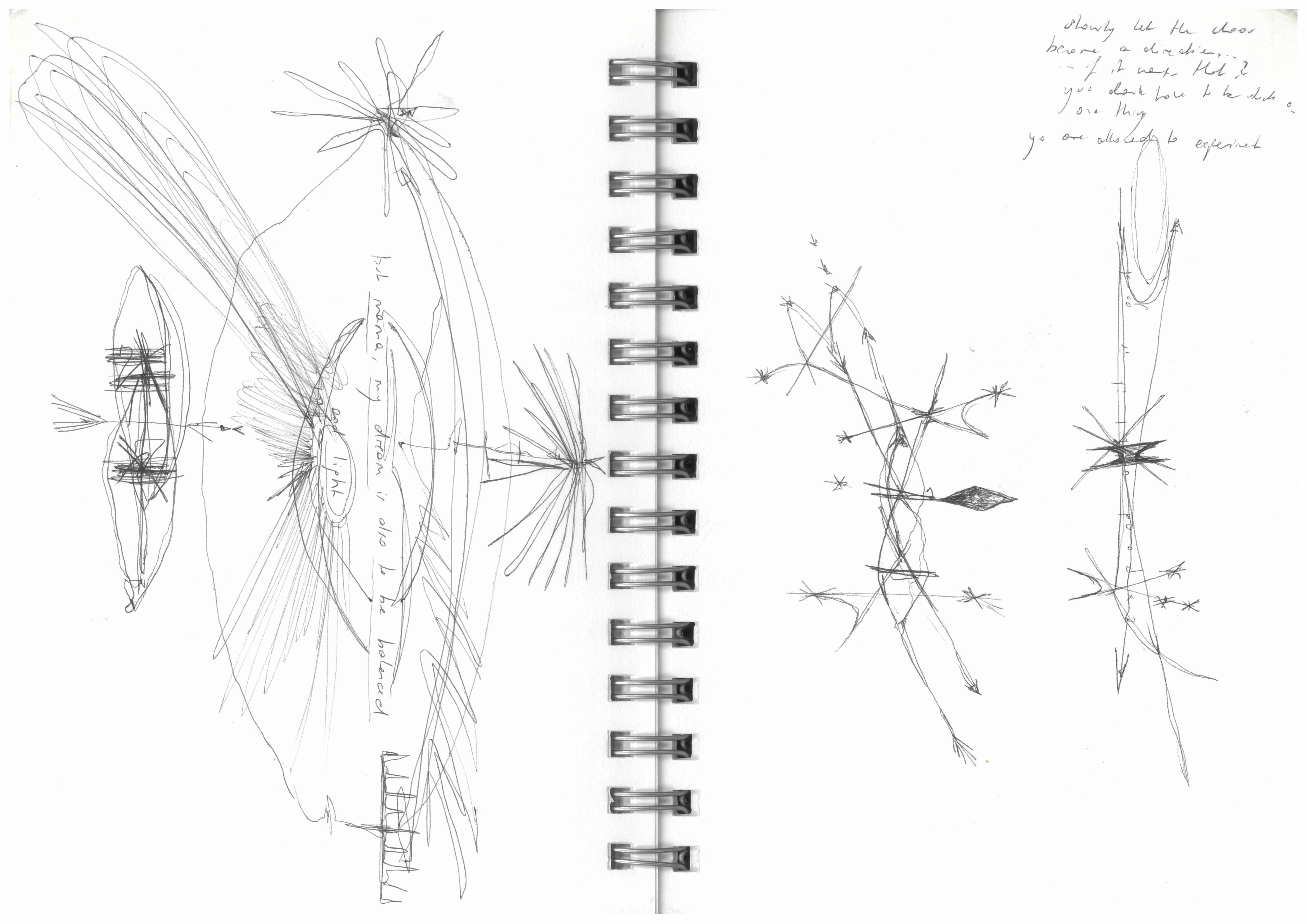 notebook page: sketches around shame