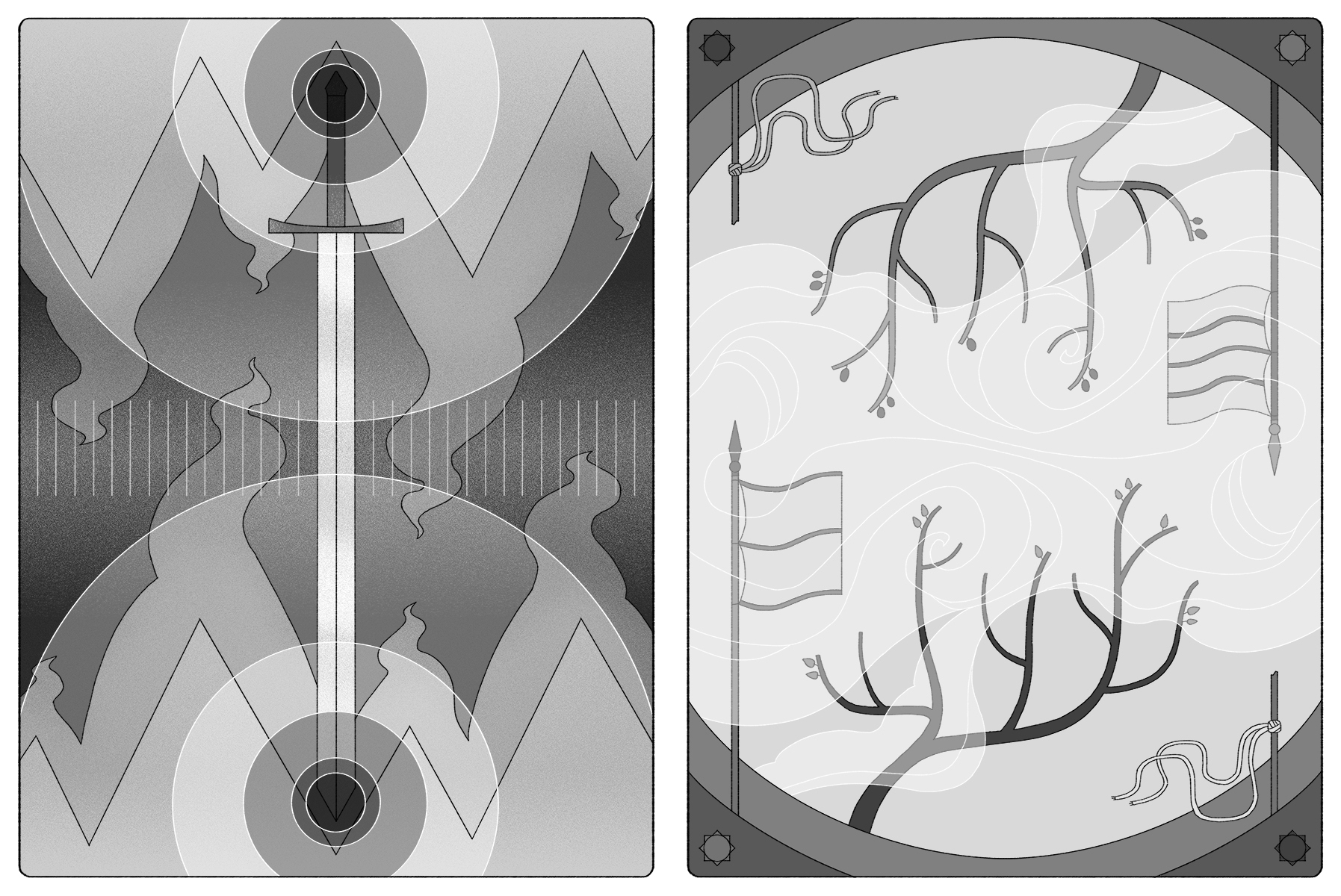 black & white draft versions